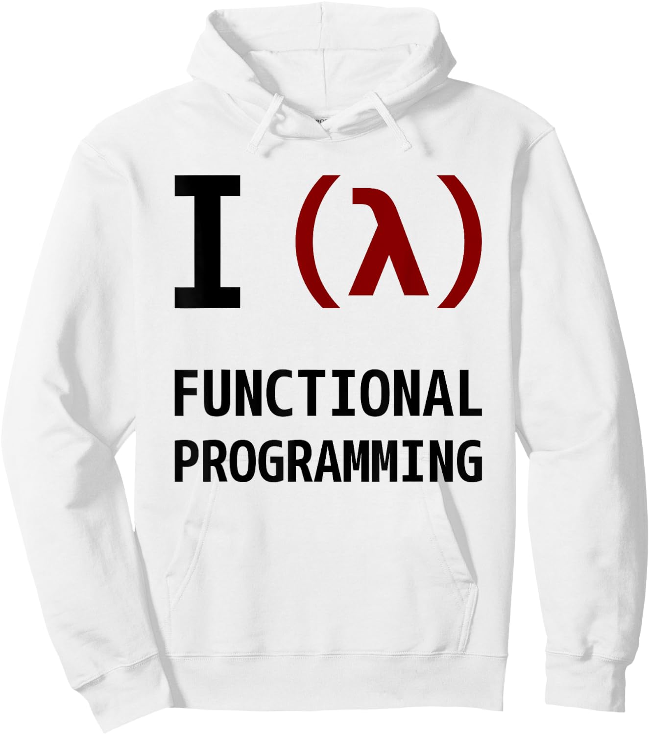 I Love Functional Programming - Black/Maroon Design Hoodie - Hoodie | White
