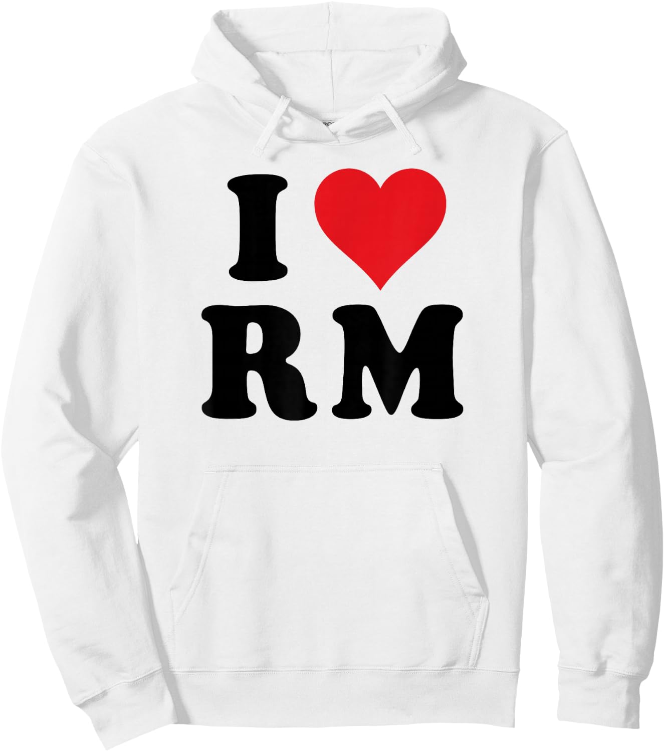 I Heart RM Initials I Love R.M. First And Last Name R M Hoodie - Hoodie | White