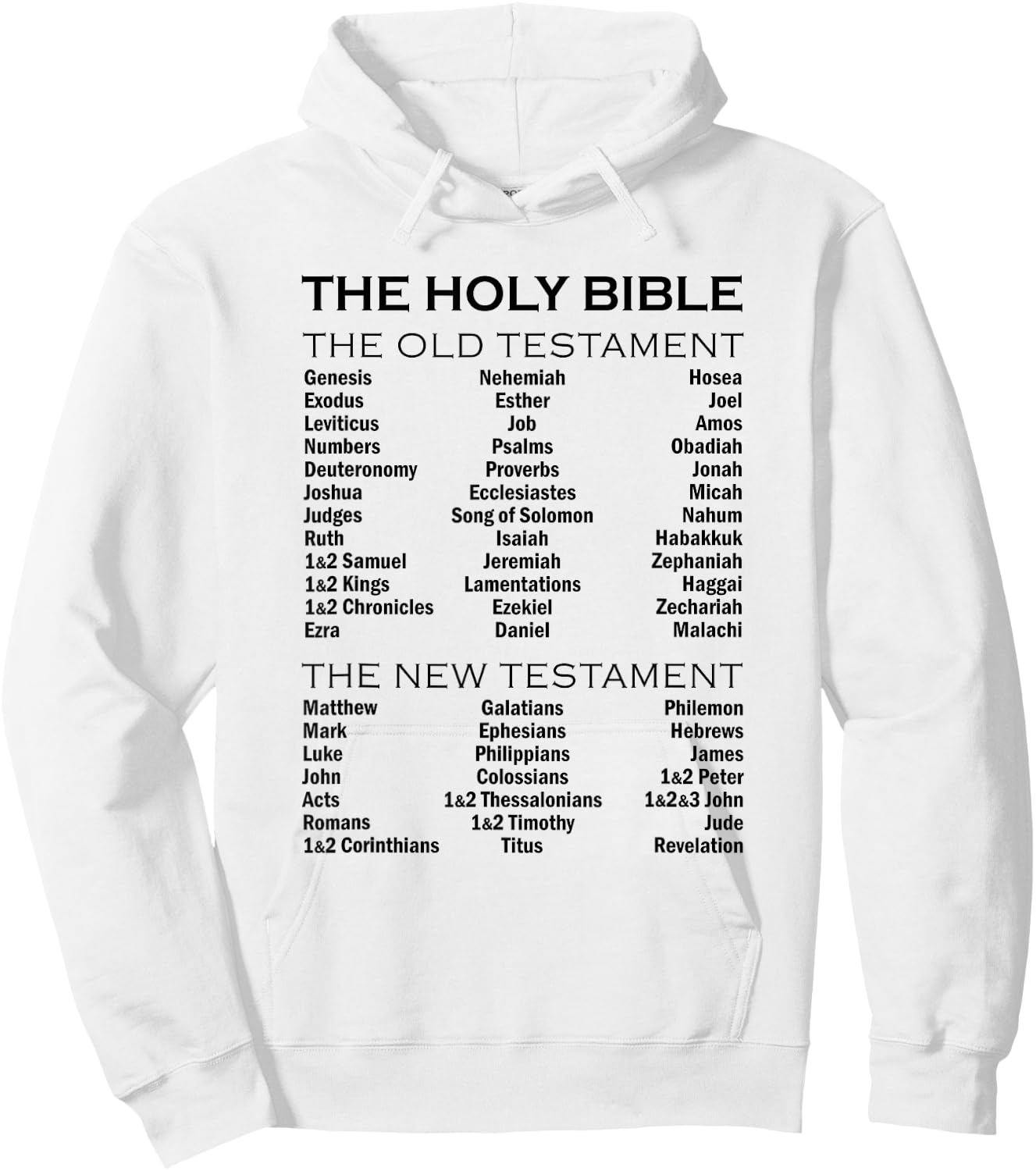 The Books of The Bible Old and New Testament Complete List Hoodie - Hoodie | White