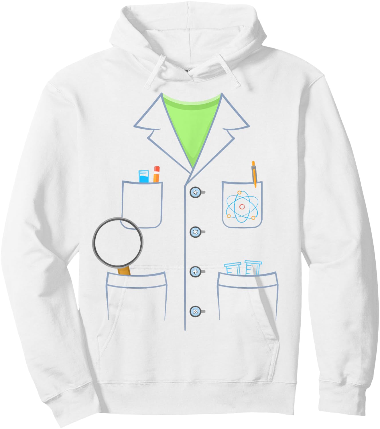 Scientist White Lab Coat Halloween Science Lazy Costume Hoodie - Hoodie | White