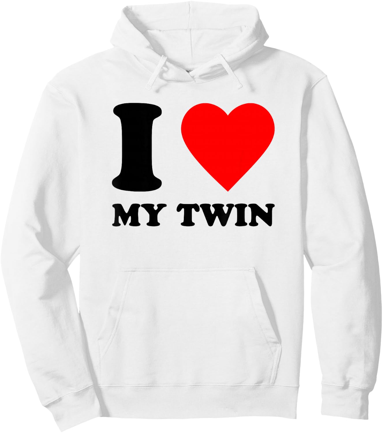 I Love My Twin, I Heart My Twin Twinning Besties Spirit Week Hoodie - Hoodie | White