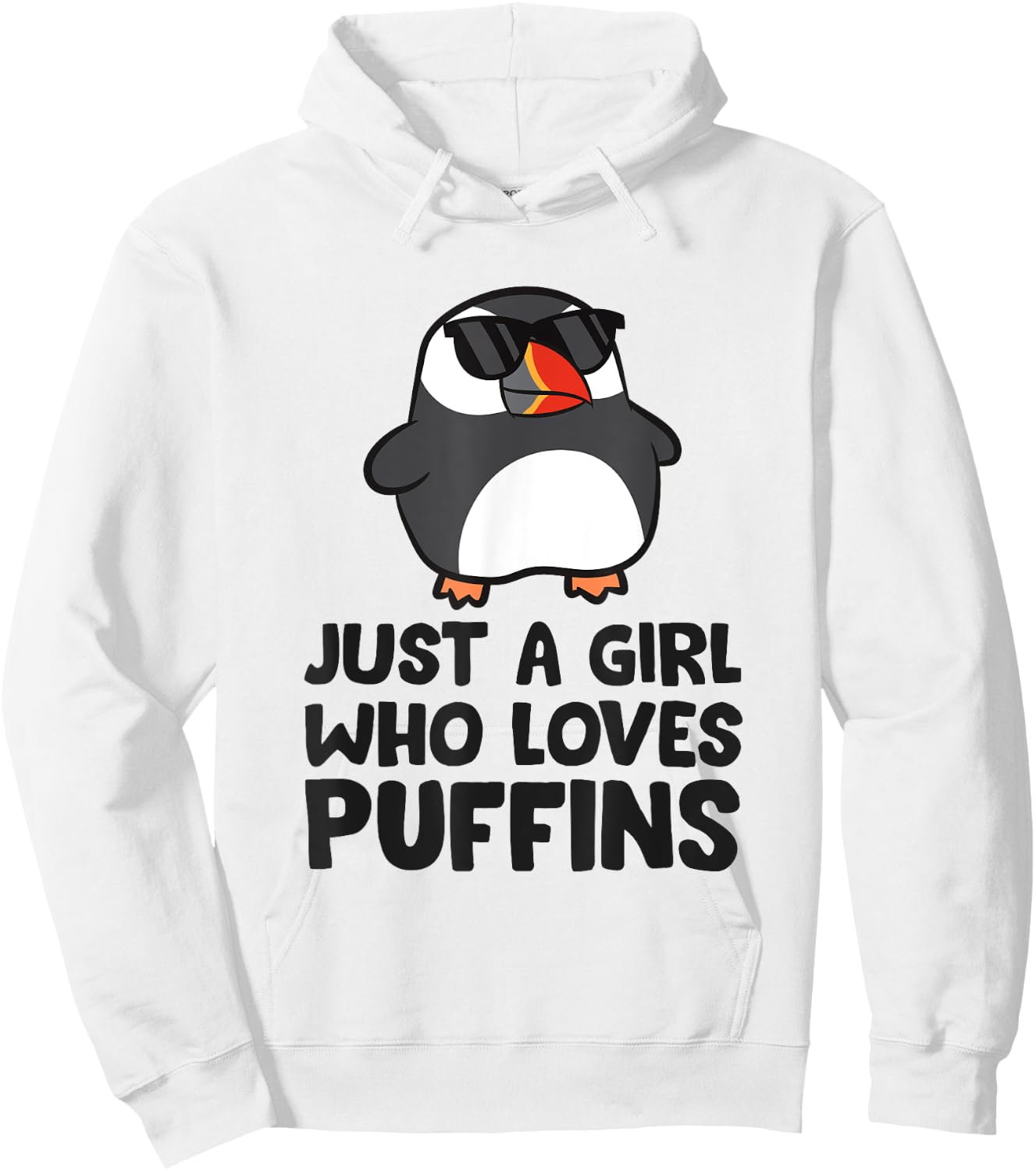 Just a Girl Who Loves Puffins Hoodie - Hoodie | White