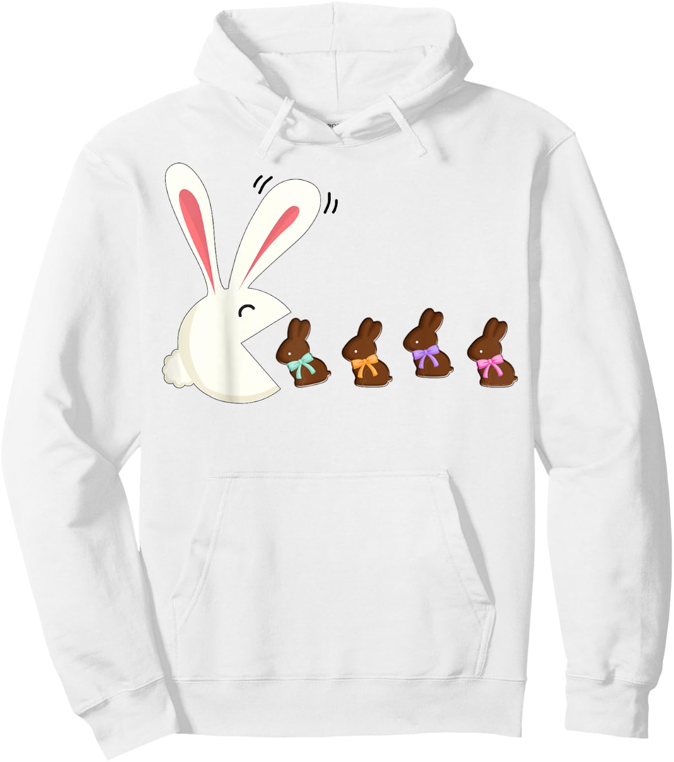 Funny Easter Rabbit Eating Chocolate Easter Bunnies Easter Hoodie - Hoodie | White