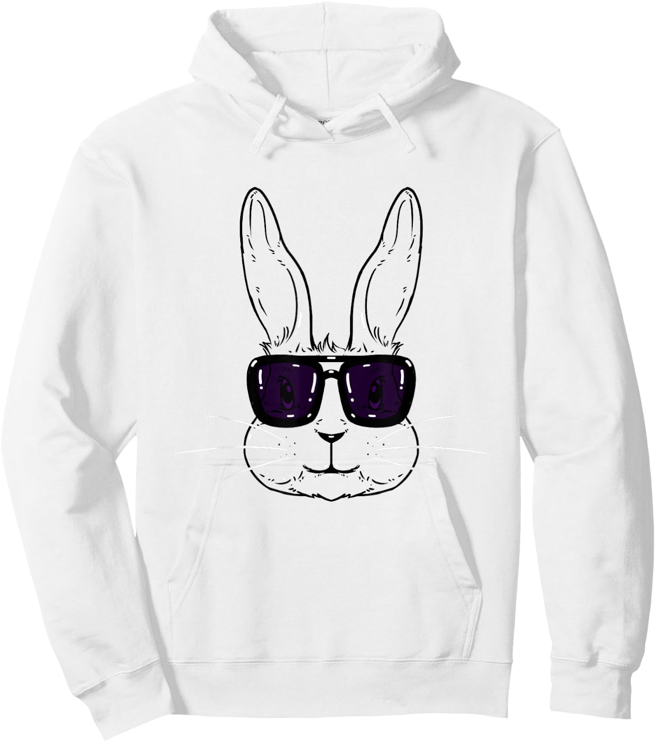 Happy Easter Day Gift Shop Bunny Face With Sunglasses Easter Day For Boys Men Kids , Grey Hoodie - Hoodie | White