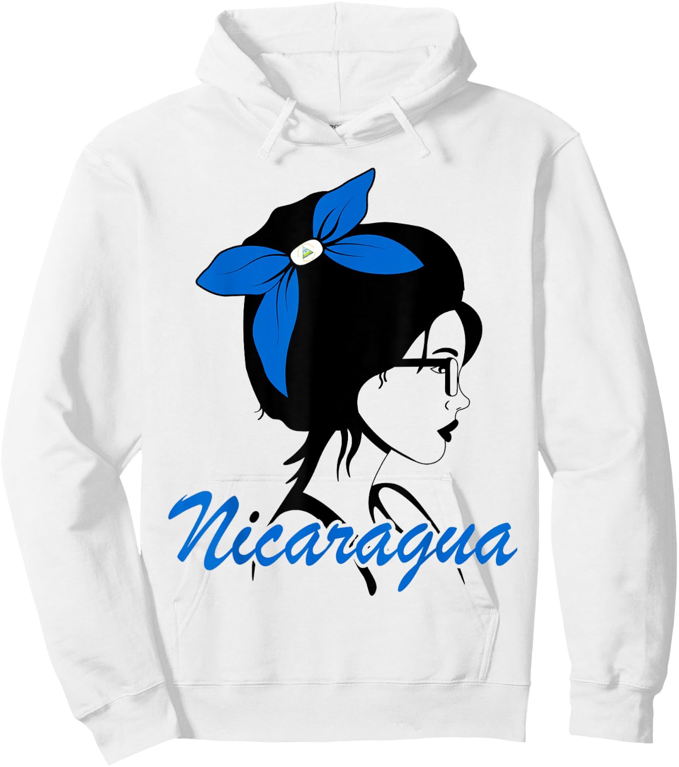 Nicaragua Girl Nicaraguan Mujer Nicaragueña flag Hoodie - Hoodie | White