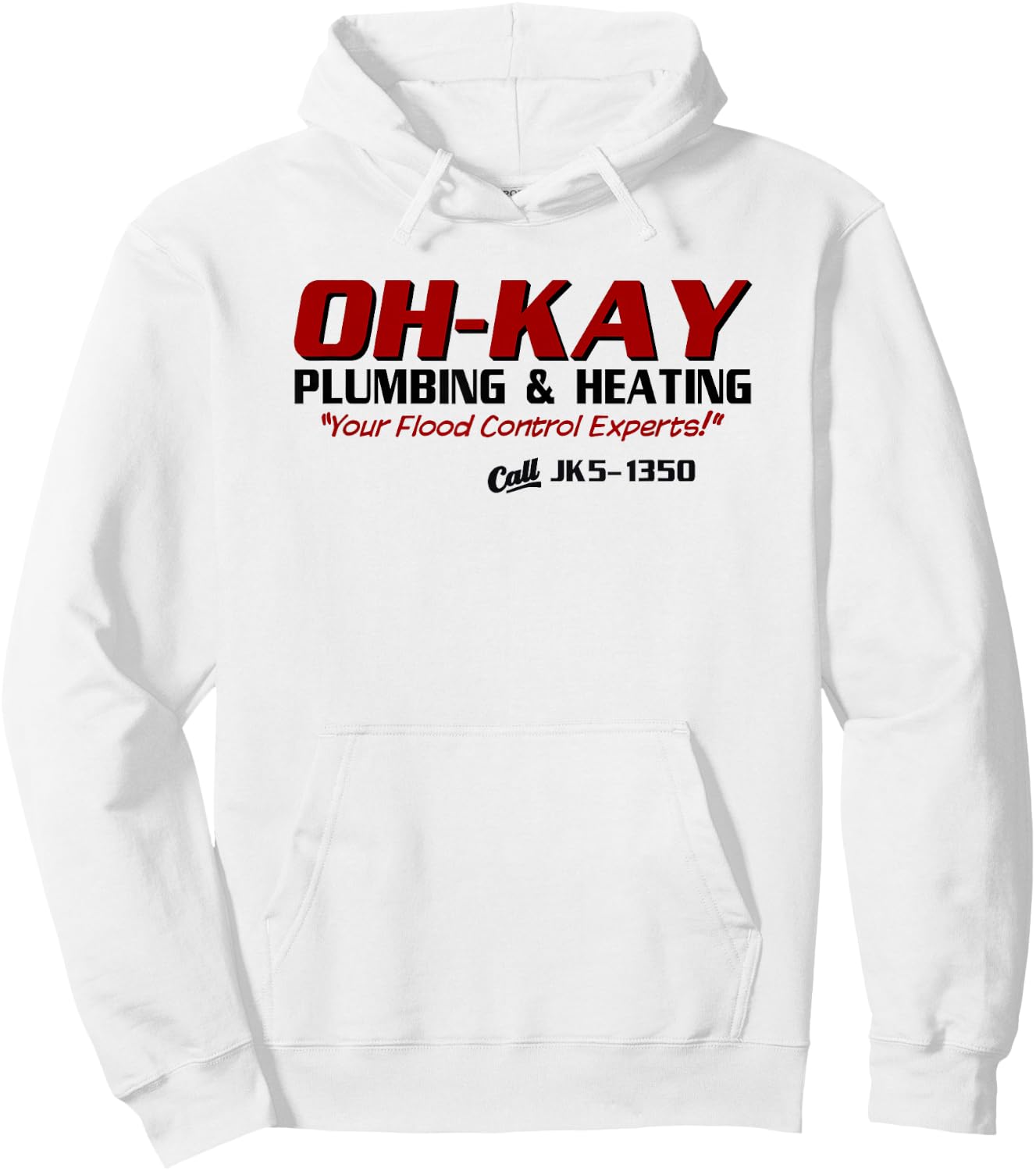 Wayward OH-KAY Plumbing & Heating Adult Winter Classic Fit Short Sleeve - White - Small Hoodie - Hoodie | White