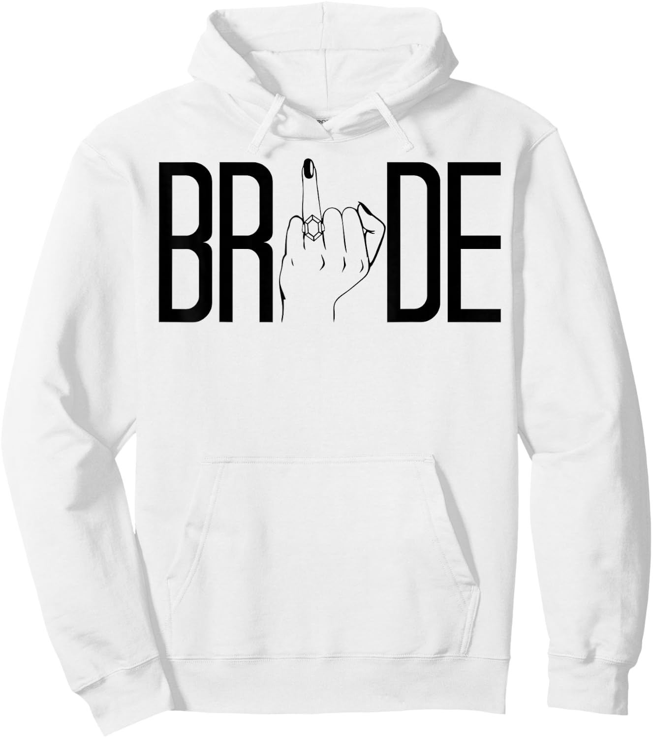 Bride Ring Finger Wedding Bridal Bachelorette Party Matching Hoodie - Hoodie | White