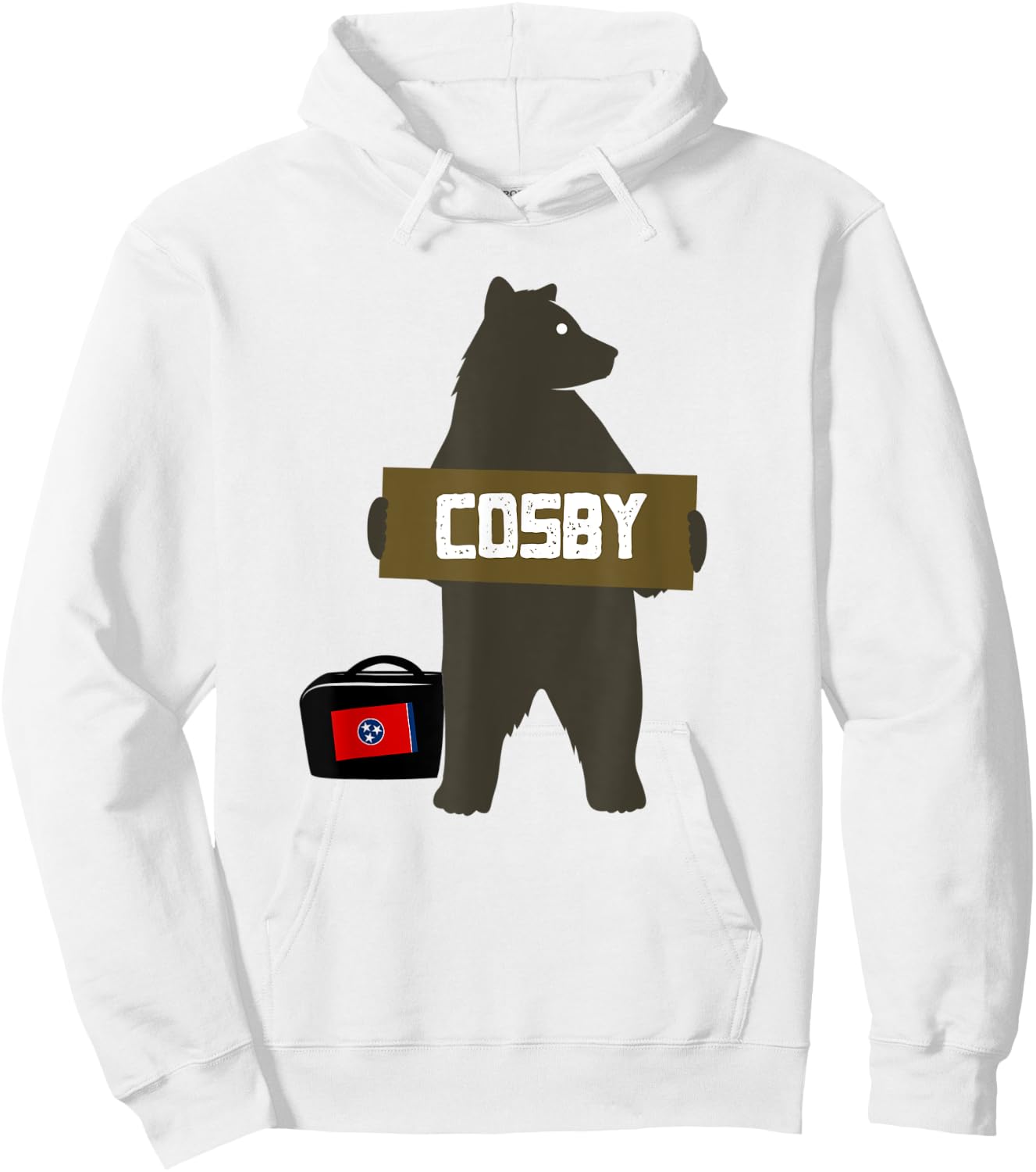 Cosby, Tennessee Smoky Mountains Hitchhiking Bear Hoodie - Hoodie | White