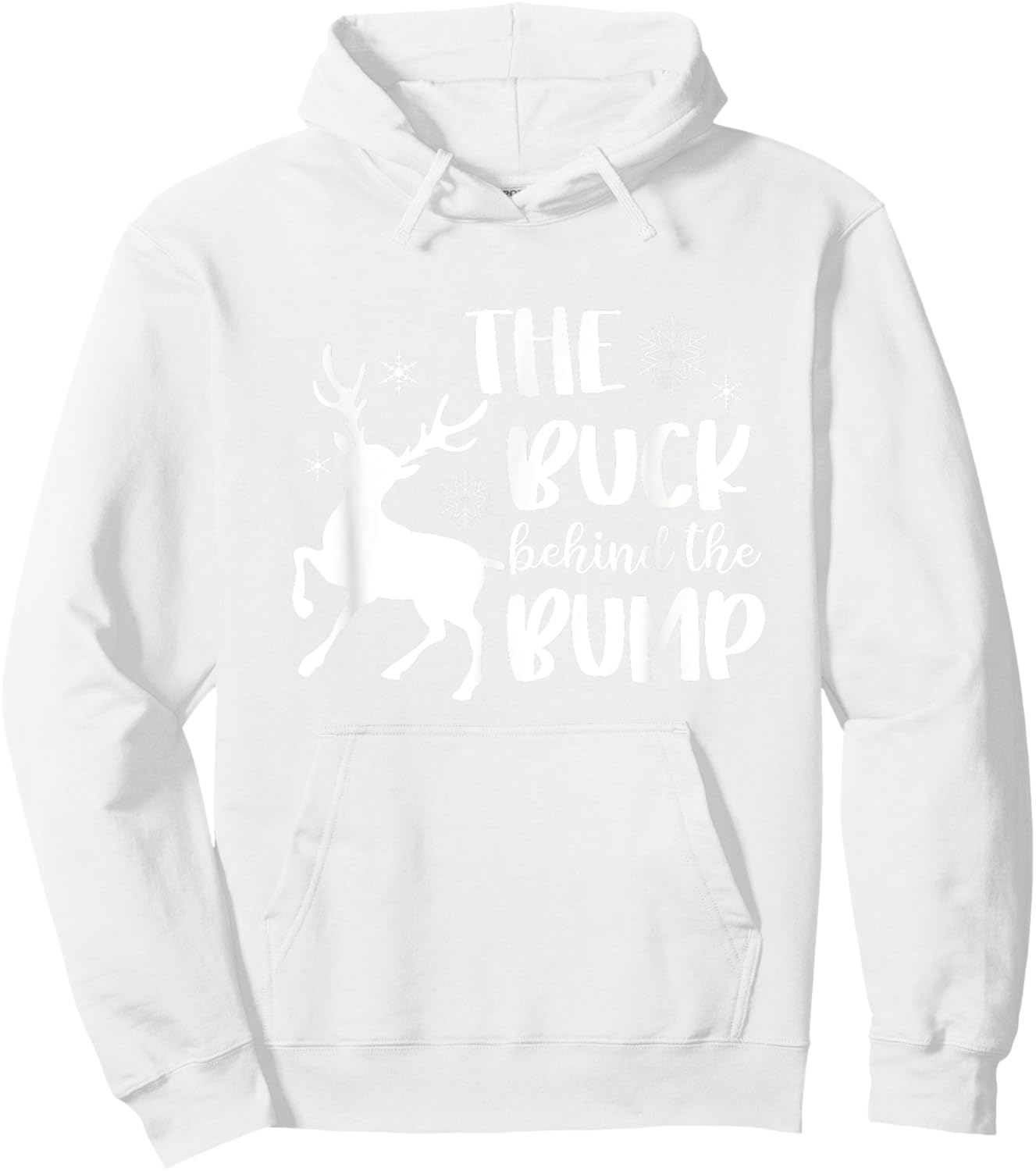 Buck Behind Bump Couple Christmas Pregnancy Announcement Hoodie - Hoodie | White