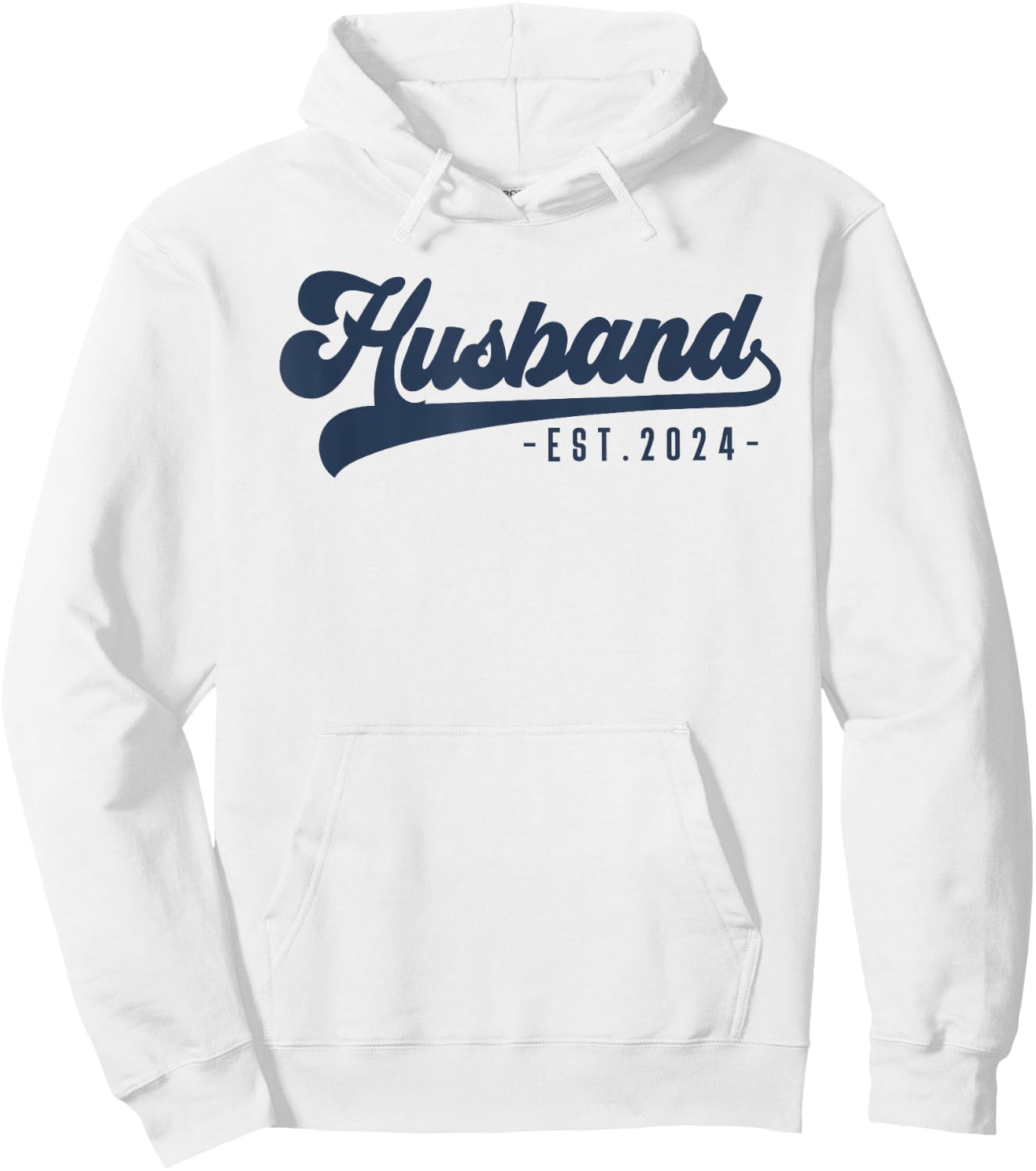 Husband Est 2024 Just Married Honeymoon Hubby Wedding Couple Hoodie - Hoodie | White