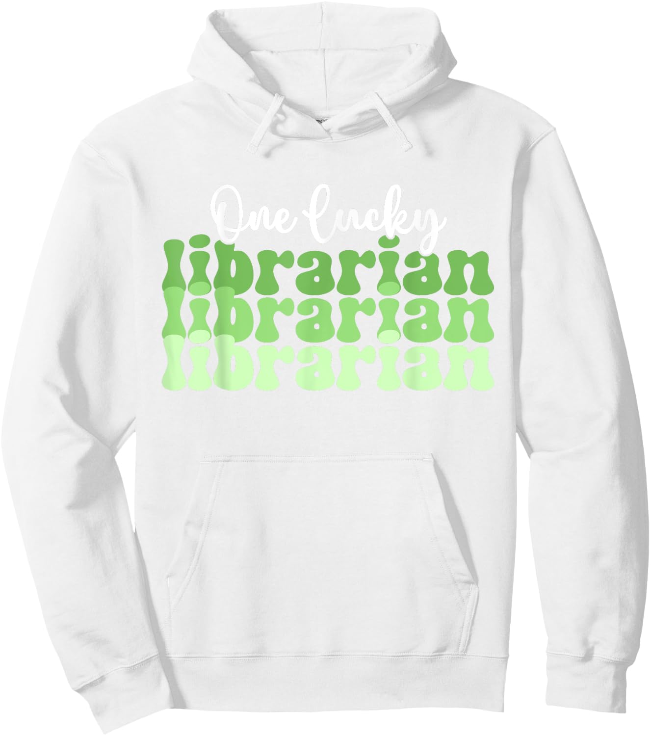 One Lucky Librarian Retro St Patricks Day School Library Hoodie - Hoodie | White