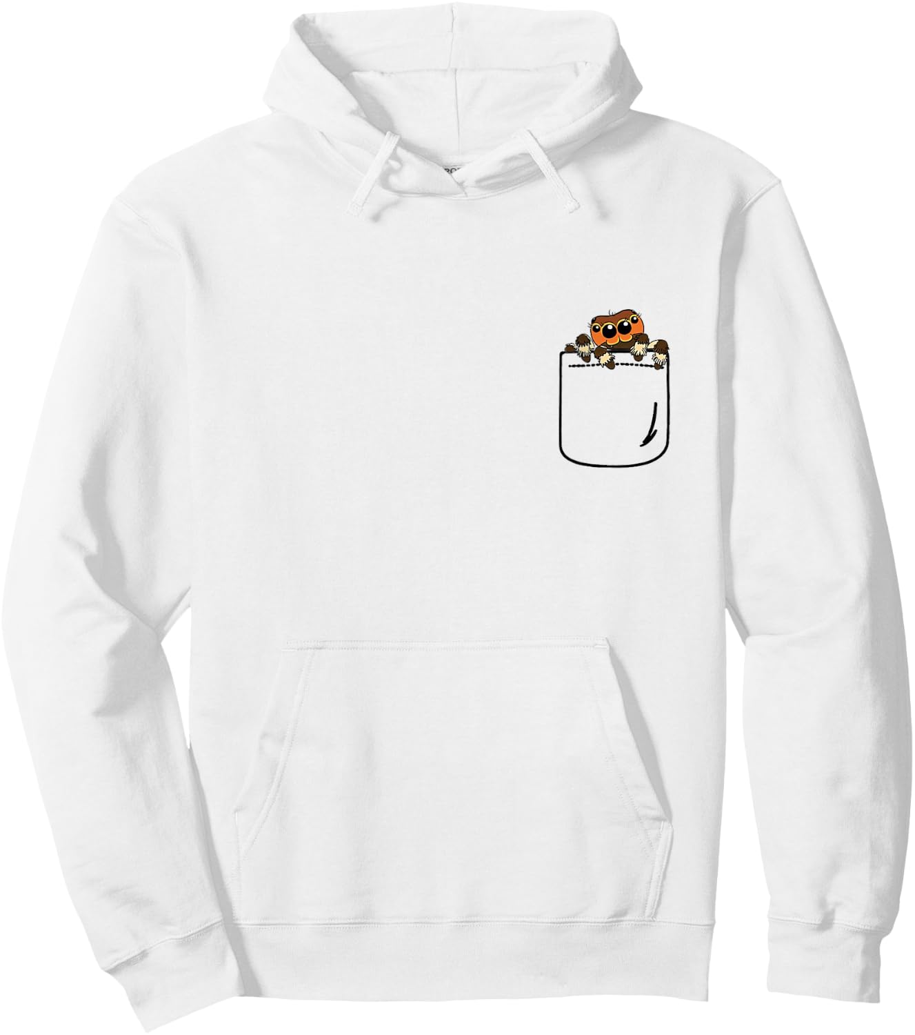 Jumping Spider in Pocket Funny Spider Crazy Lover Gift Hoodie - Hoodie | White