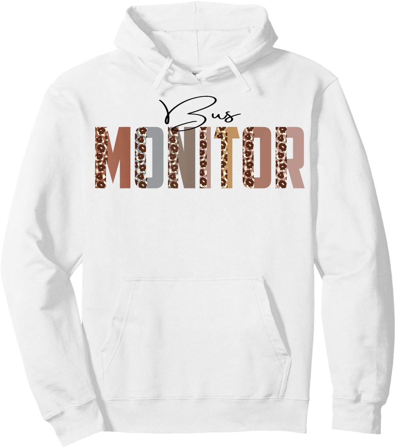 Leopard Bus Monitor Funny Job Title School Worker Hoodie - Hoodie | White