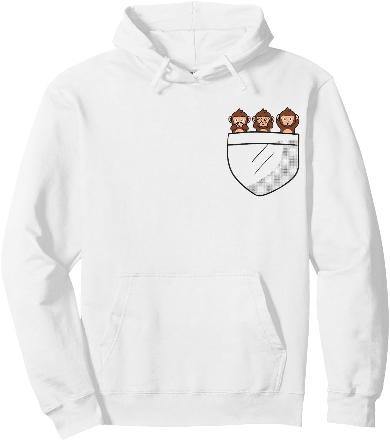See three wise monkeys, hear no evil animal in the bag Hoodie - Hoodie | White