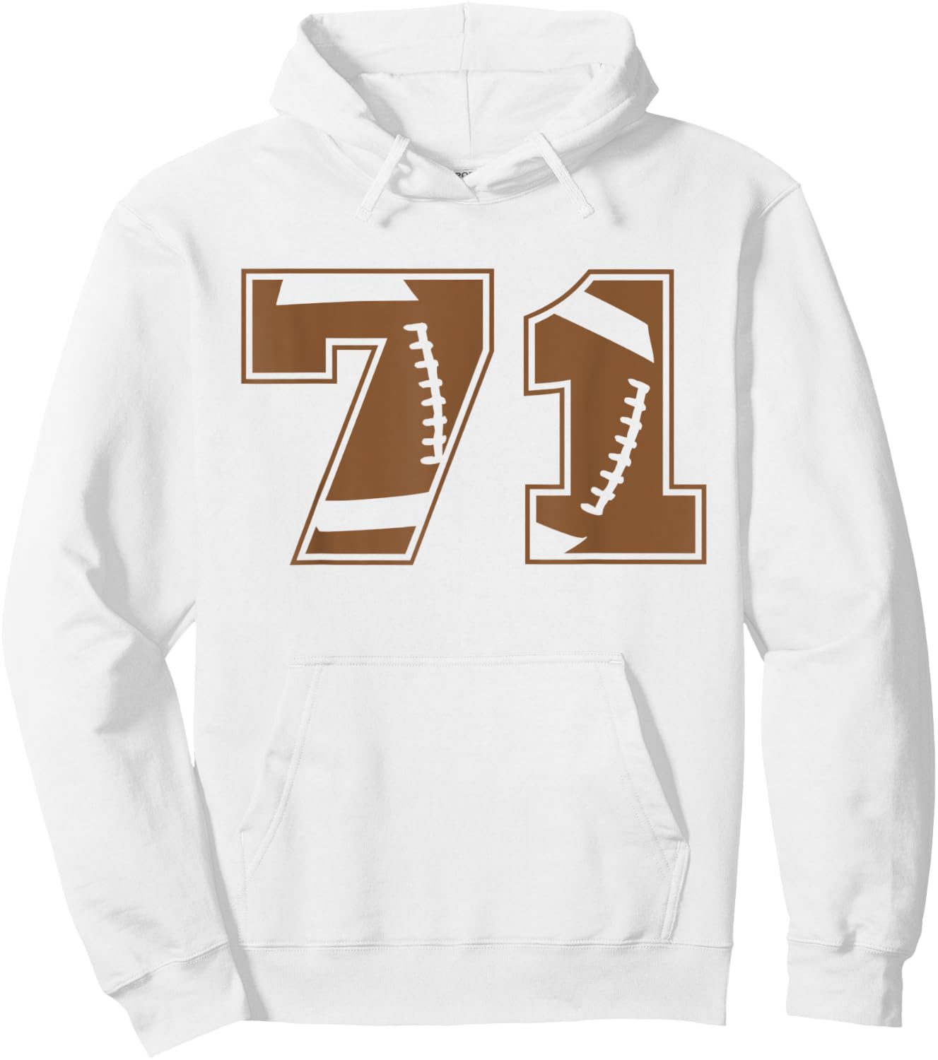 Football 71 Jersey Number Hoodie - Hoodie | White