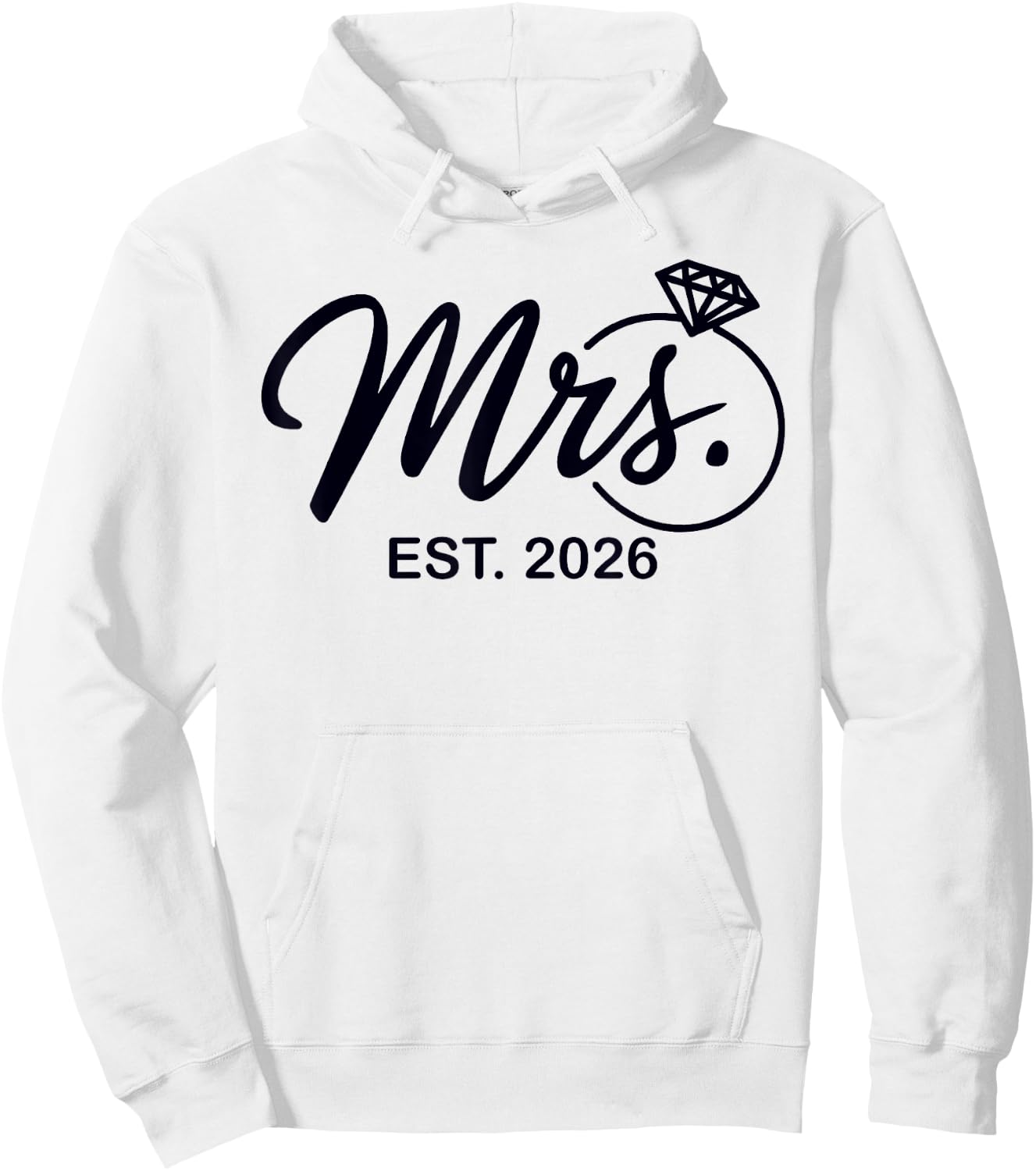 Bride Est. 2026 Fiancée Mrs. Wife Bachelorette Party Wedding Hoodie - Hoodie | White