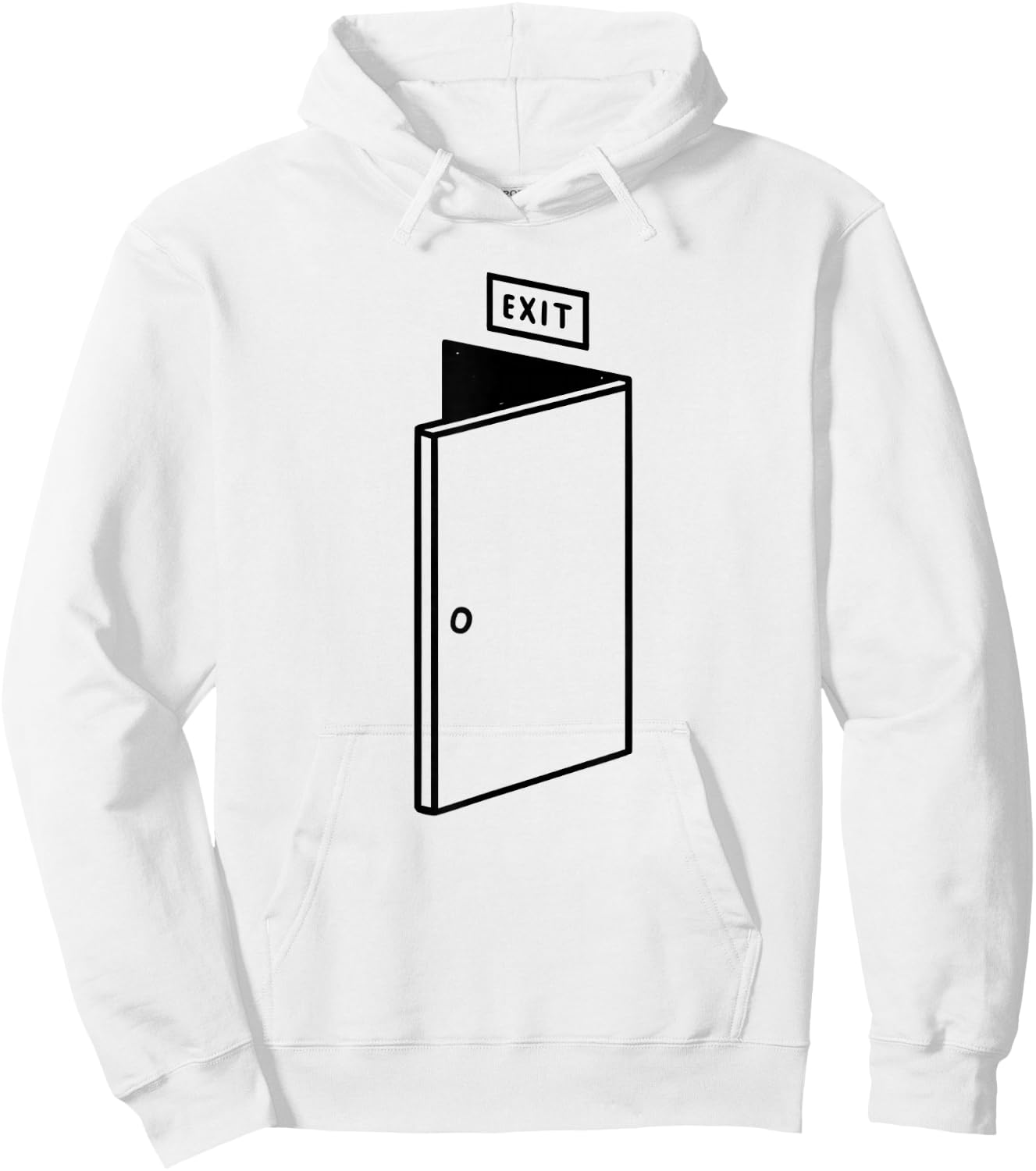 Sign Exit Door Funny Easy Lazy Minute Vintage Distressed Fun Hoodie - Hoodie | White