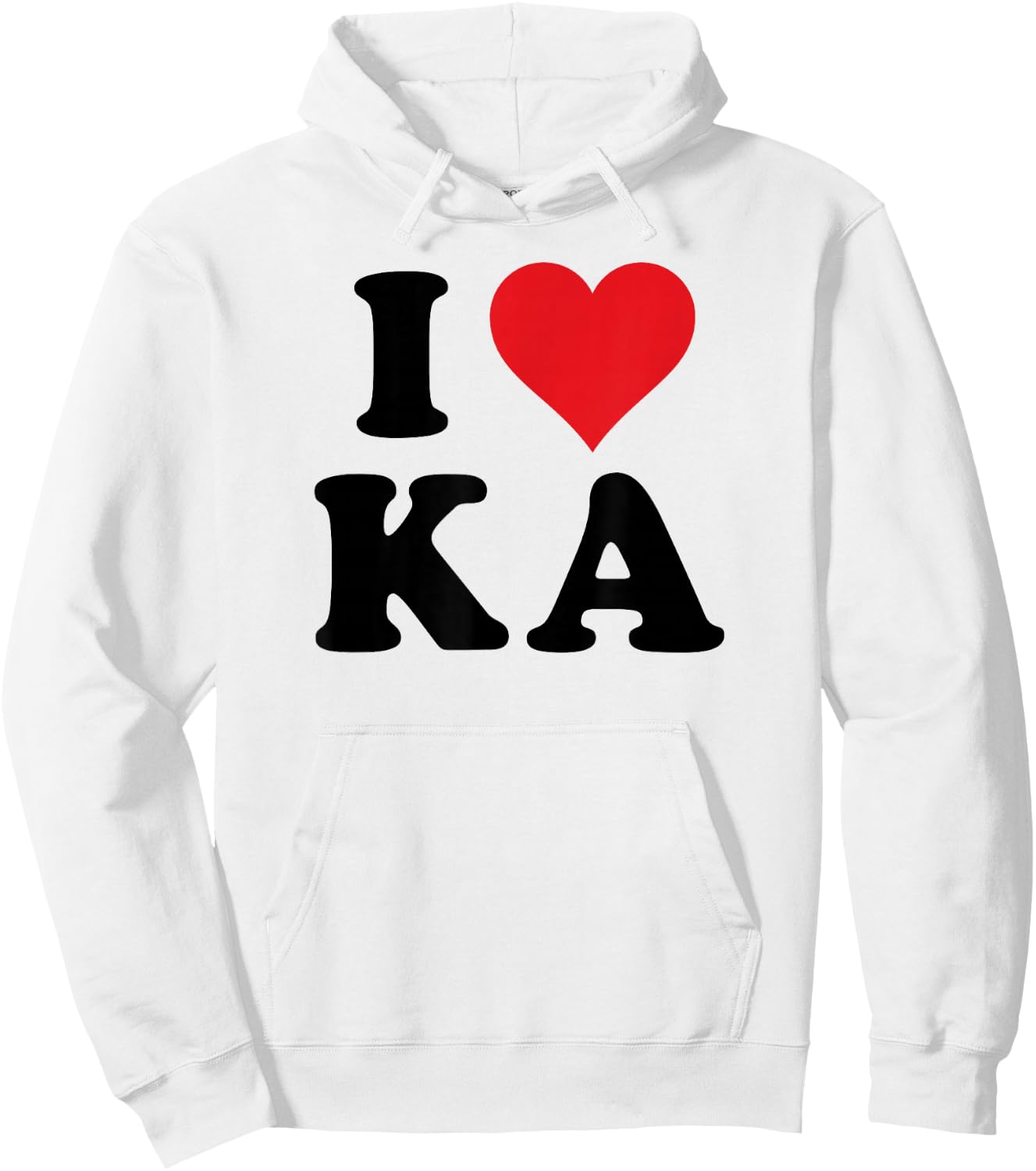 I Heart KA Initials I Love K.A. First And Last Name K A Hoodie - Hoodie | White