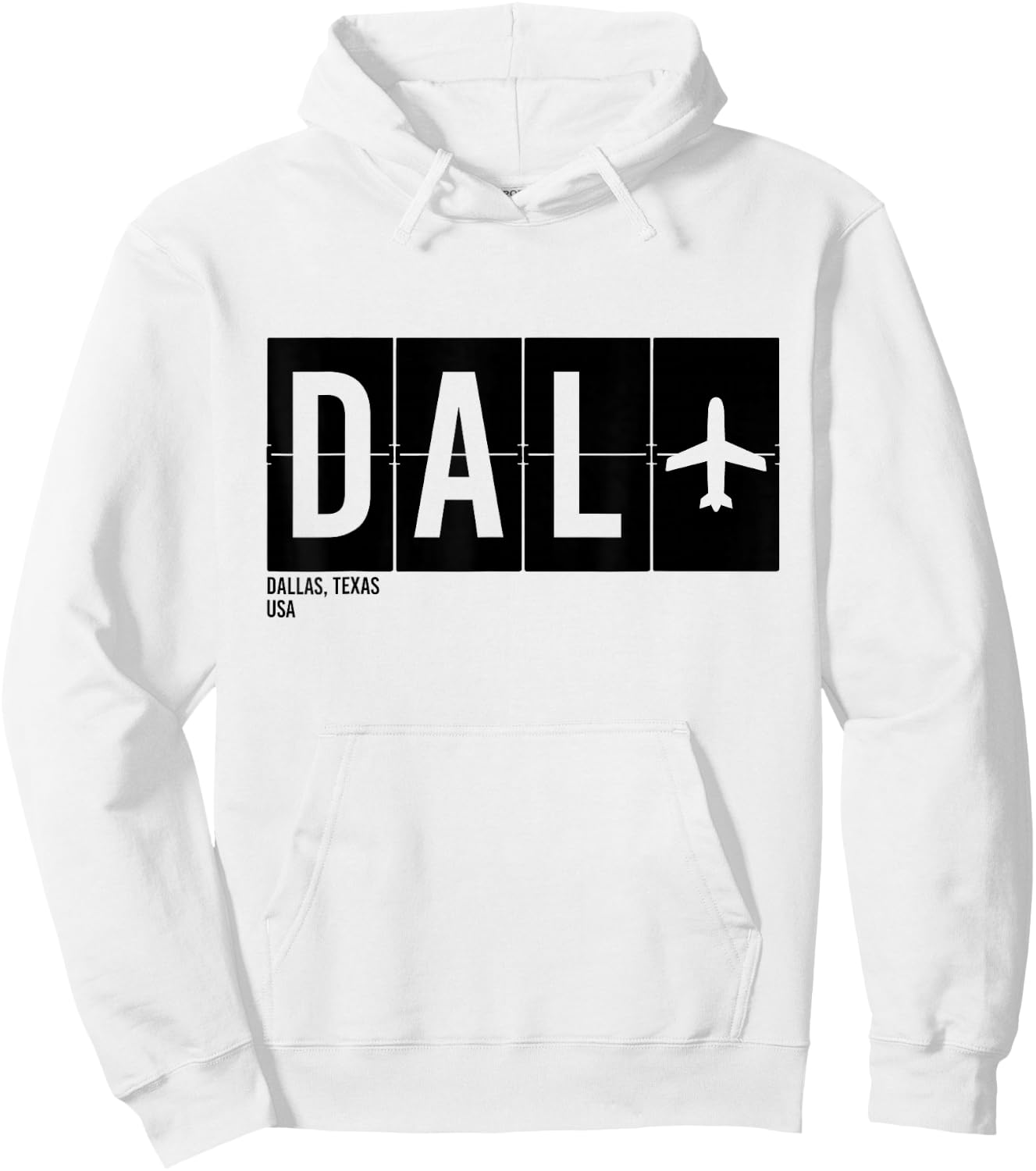 DAL Dallas Texas USA Airport Code International Travel Hoodie - Hoodie | White