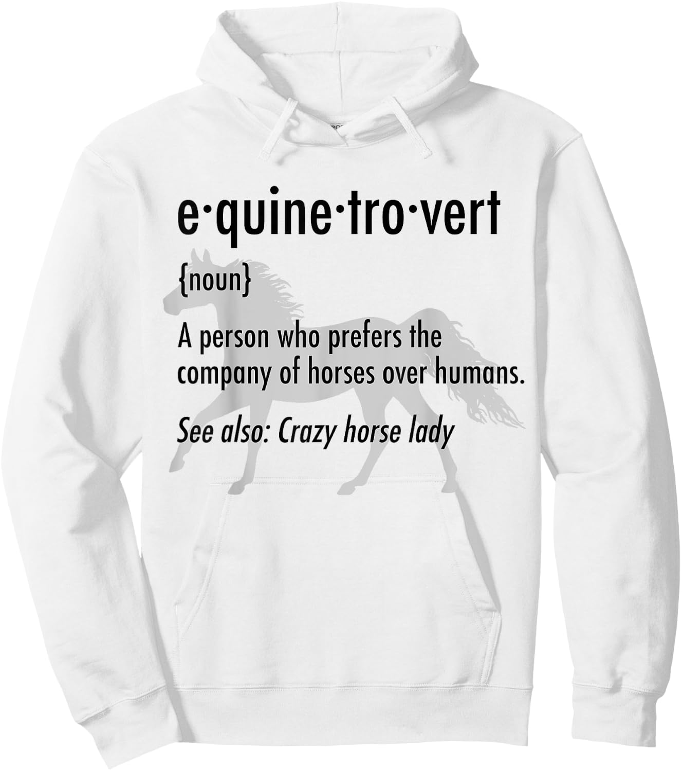 Equine Introvert Funny Horse Lover Gift Shirt Hoodie - Hoodie | White