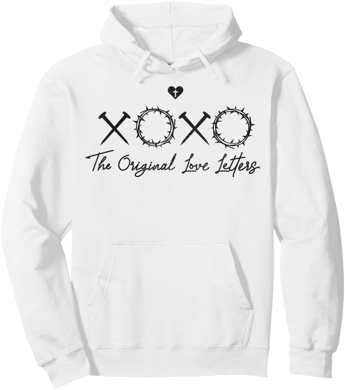 Faithful Flair Vintage XOXO Original Love Letter Christian Hoodie - Hoodie | White