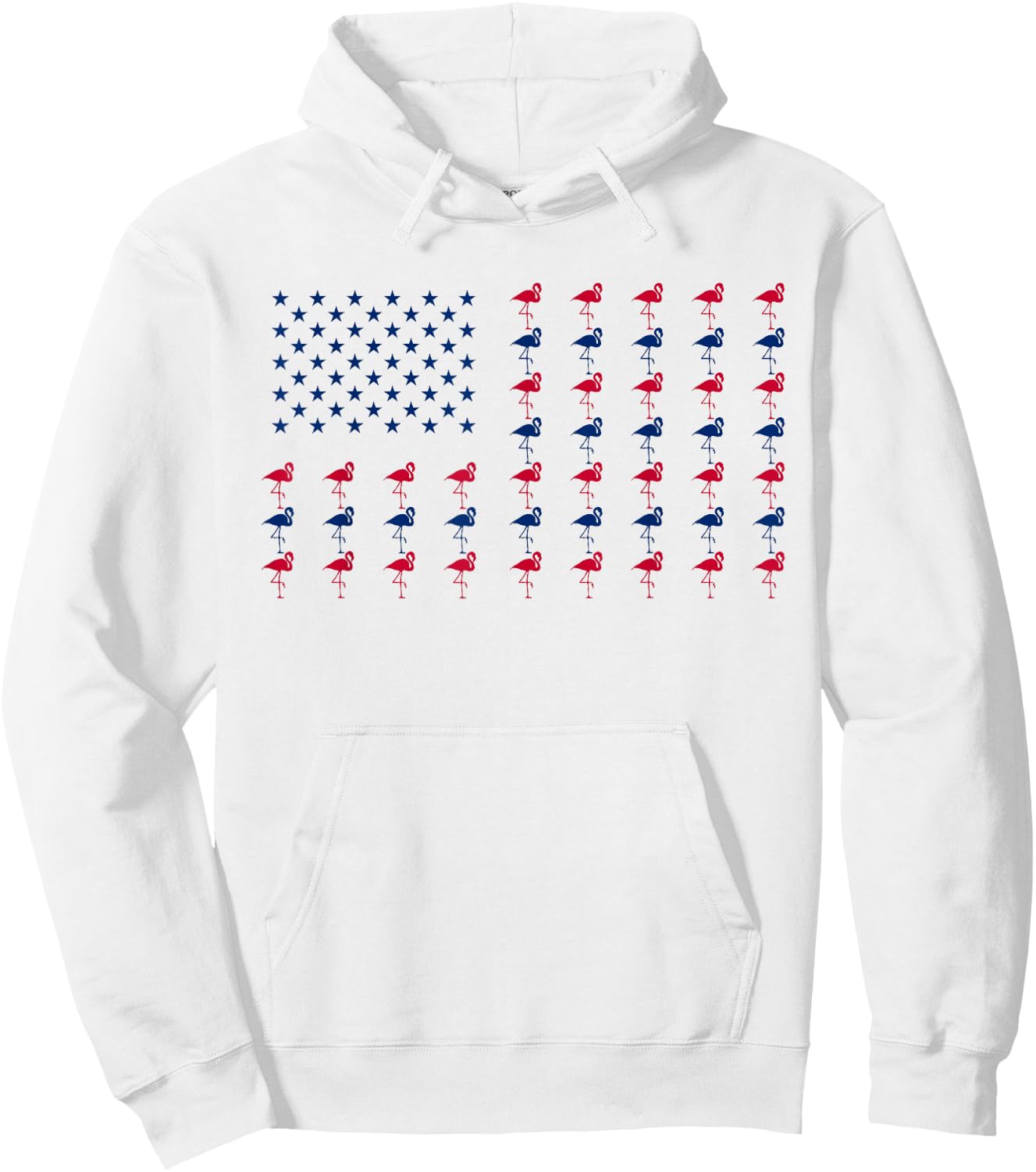 USA American Flag Flamingo Lover 4th of July Patriotic Women Hoodie - Hoodie | White