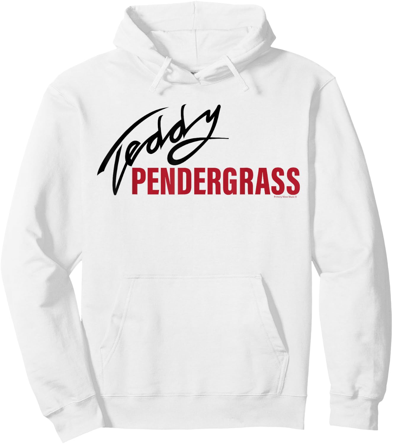 Official Teddy Pendergrass Signature Red on Black Hoodie - Hoodie | White
