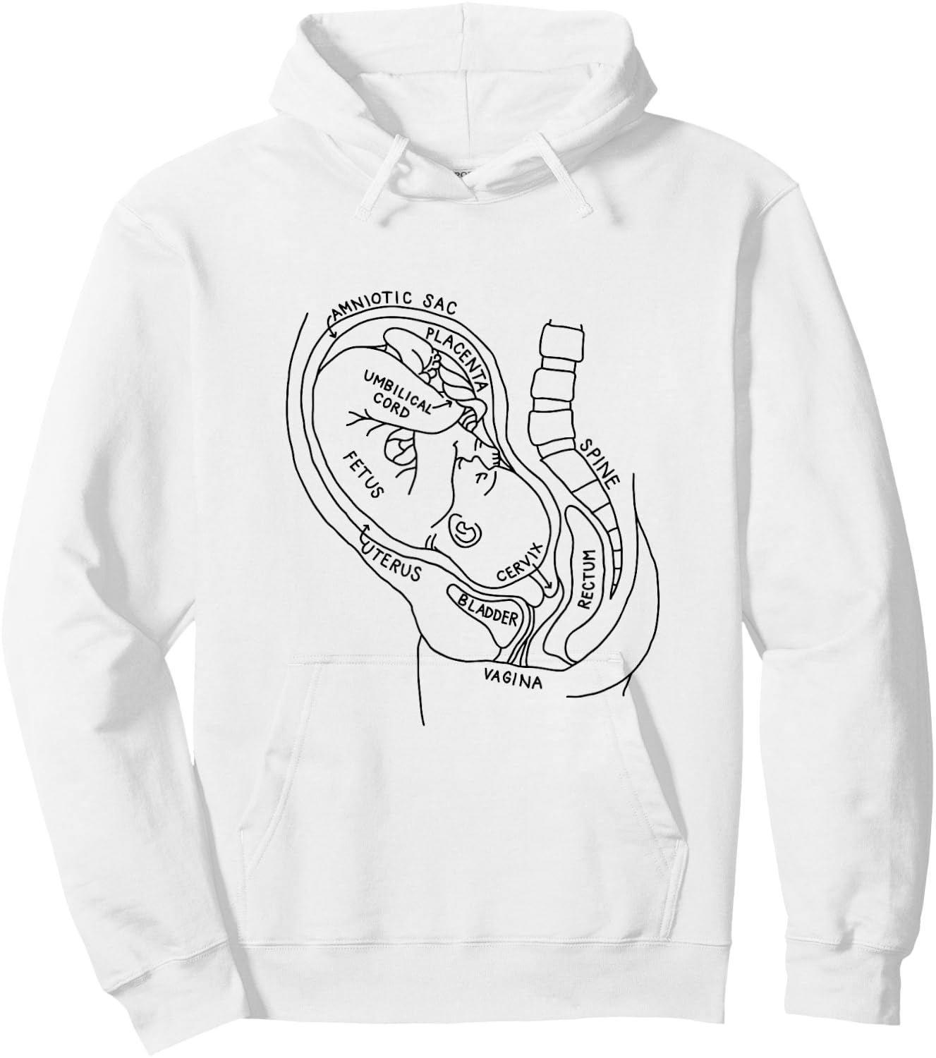 Pregnancy Anatomy Doula Midwife Mom Obstetrician OB GYN Hoodie - Hoodie | White