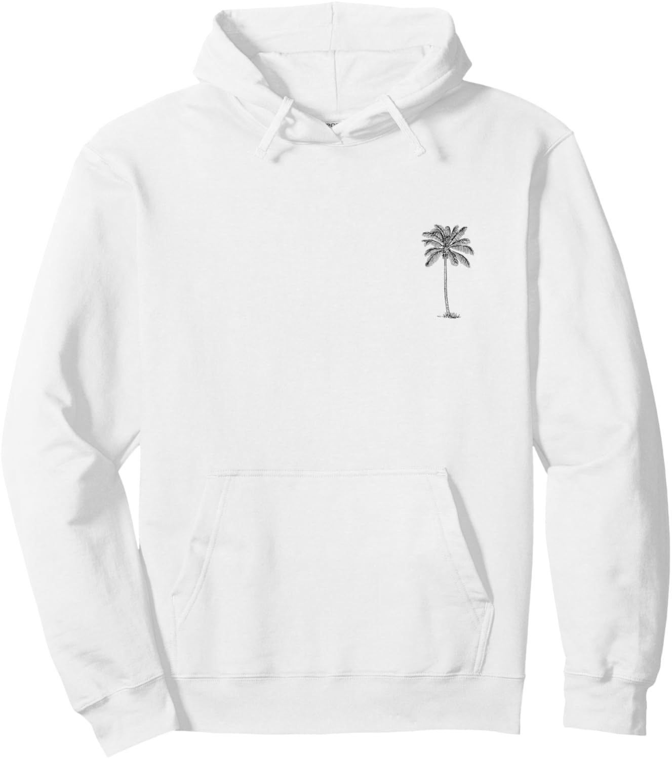 Vintage Hawaiian Palm Tree Beach Tropical Island Pocket Logo Hoodie - Hoodie | White