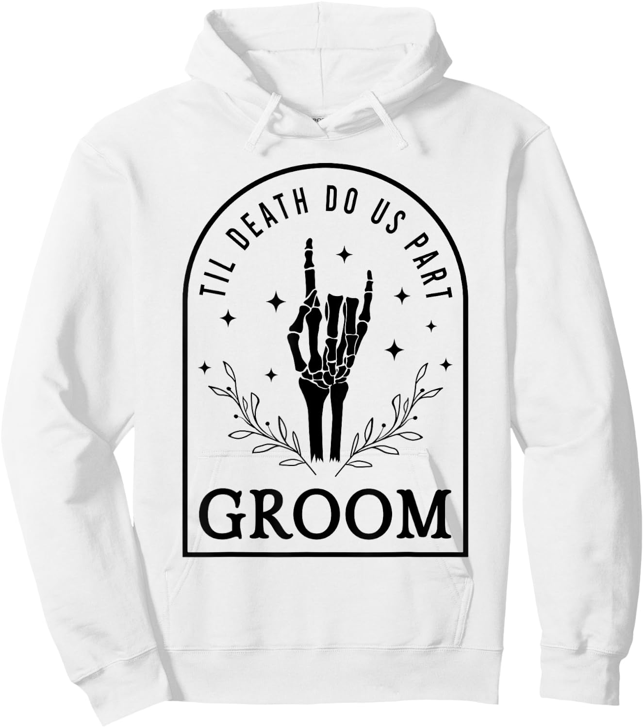 Groom Bride Skeleton Gothic Halloween Engagement Wedding Hoodie - Hoodie | White