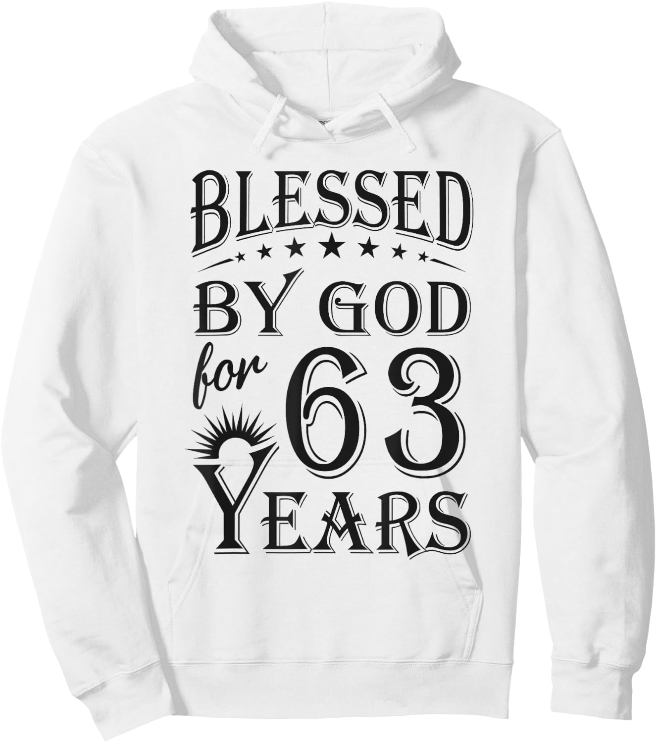 Vintage Blessed by God for 63 years Happy 63rd Birthday Hoodie - Hoodie | White