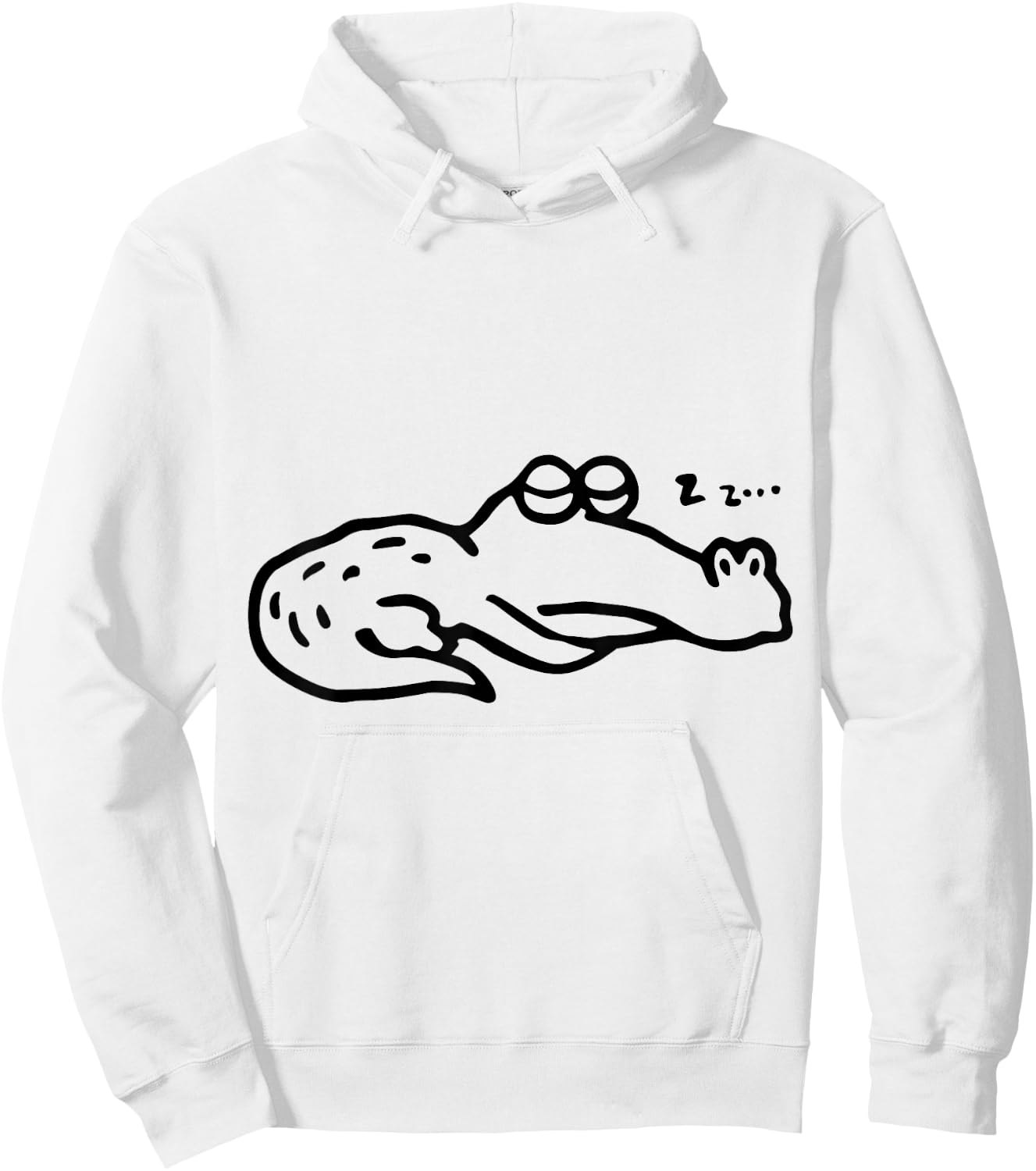 Sleeping Alligator Cartoon Graphic Cute Funny Hoodie - Hoodie | White