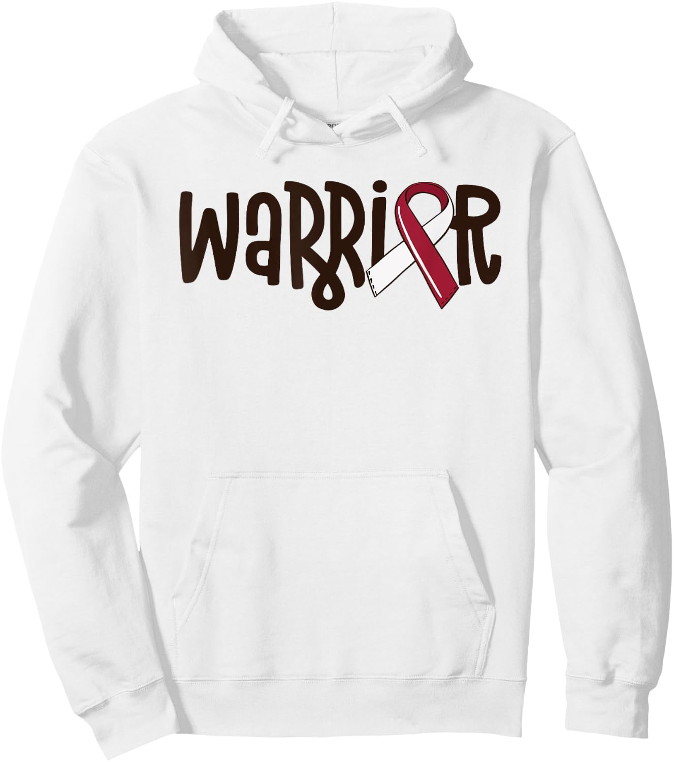 Oral Cancer Warrior Head And Neck Cancer Burgundy Ribbon Hoodie - Hoodie | White