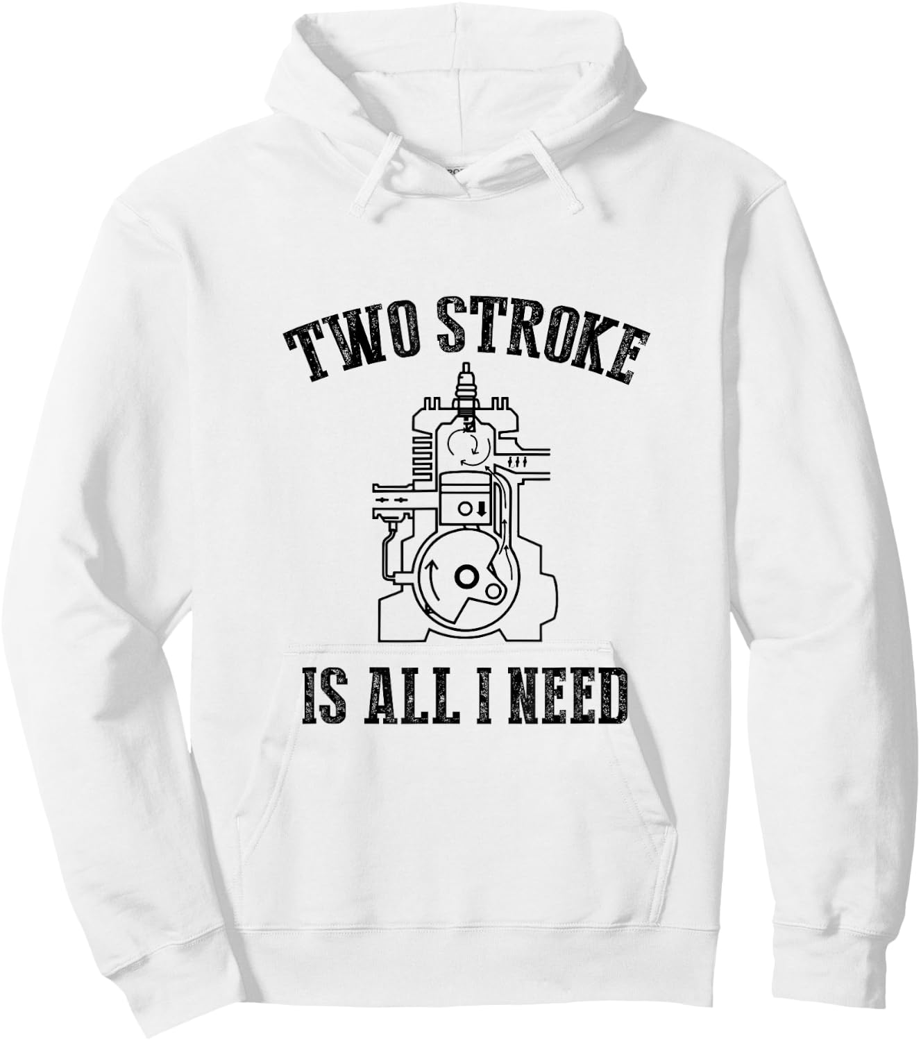 Two Stroke Is All I Needs Funny Motorcycle Lover Dirt Bike Hoodie - Hoodie | White
