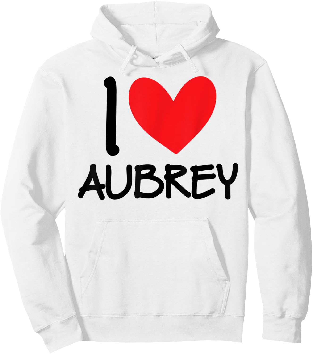 I Love Aubrey Name Personalized Girl Woman BFF Friend Heart Hoodie - Hoodie | White