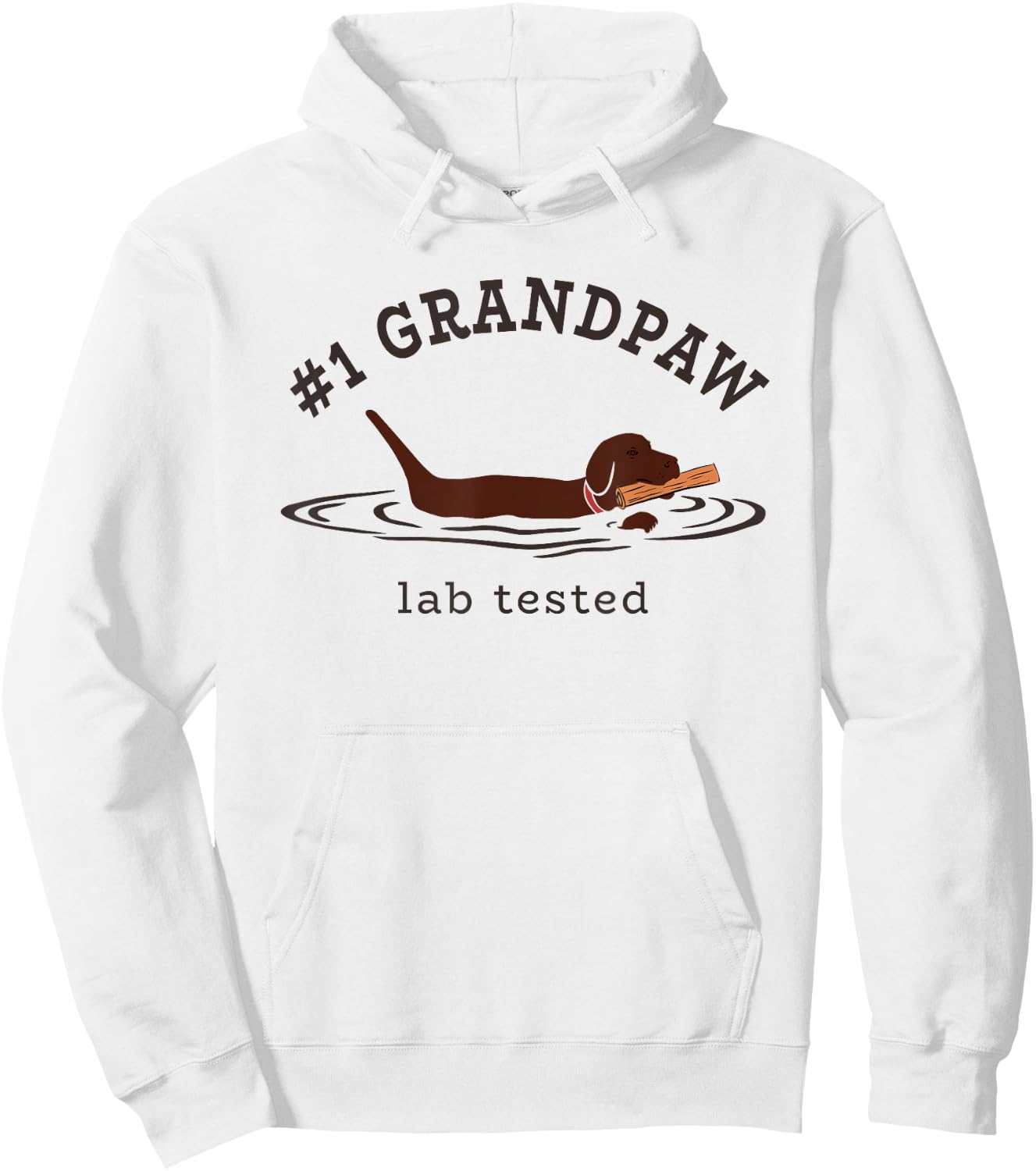 Lab Dad Chocolate Labrador Retriever Dog #1 Grandpaw Men Hoodie - Hoodie | White