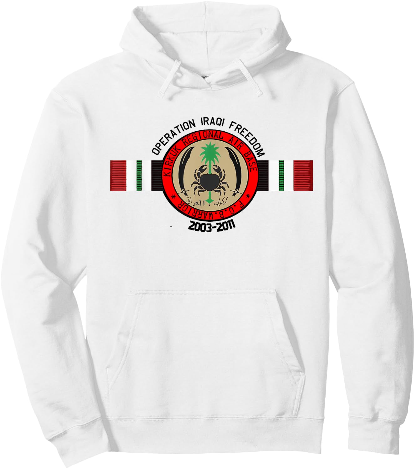 KRAB: Kirkuk Regional Airbase, Base Warrior Iraq Hoodie - Hoodie | White