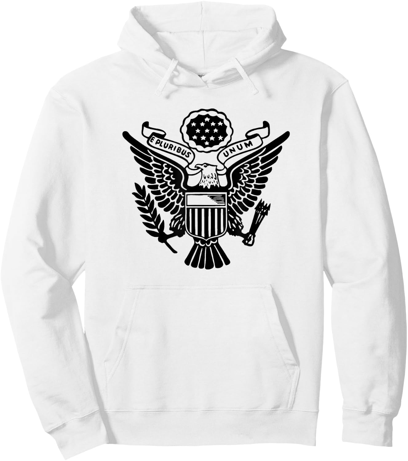 E Pluribus Unum US Eagle Crest Hoodie - Hoodie | White