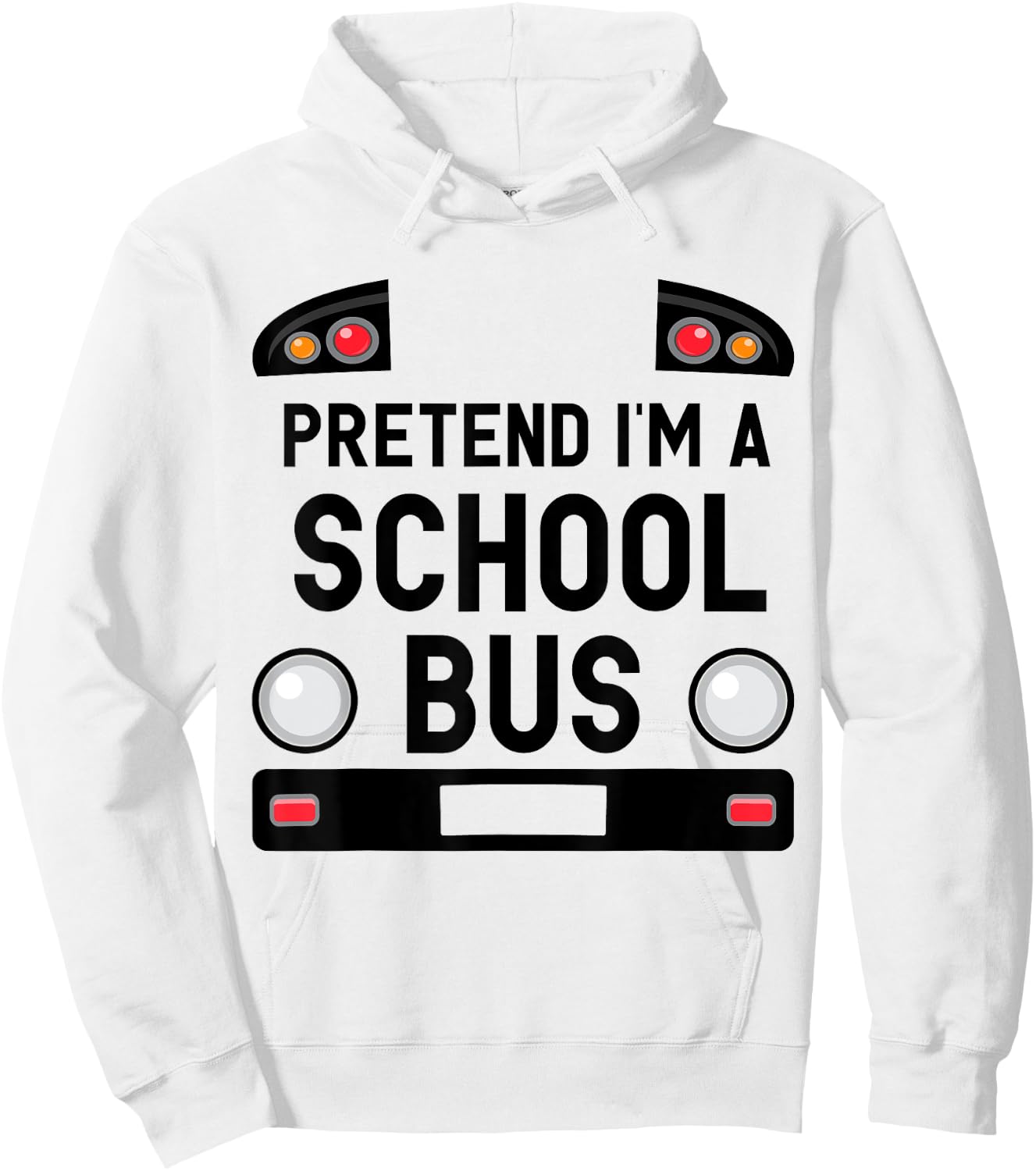 Pretend I'm a School Bus Funny Lazy Halloween Costume Hoodie - Hoodie | White