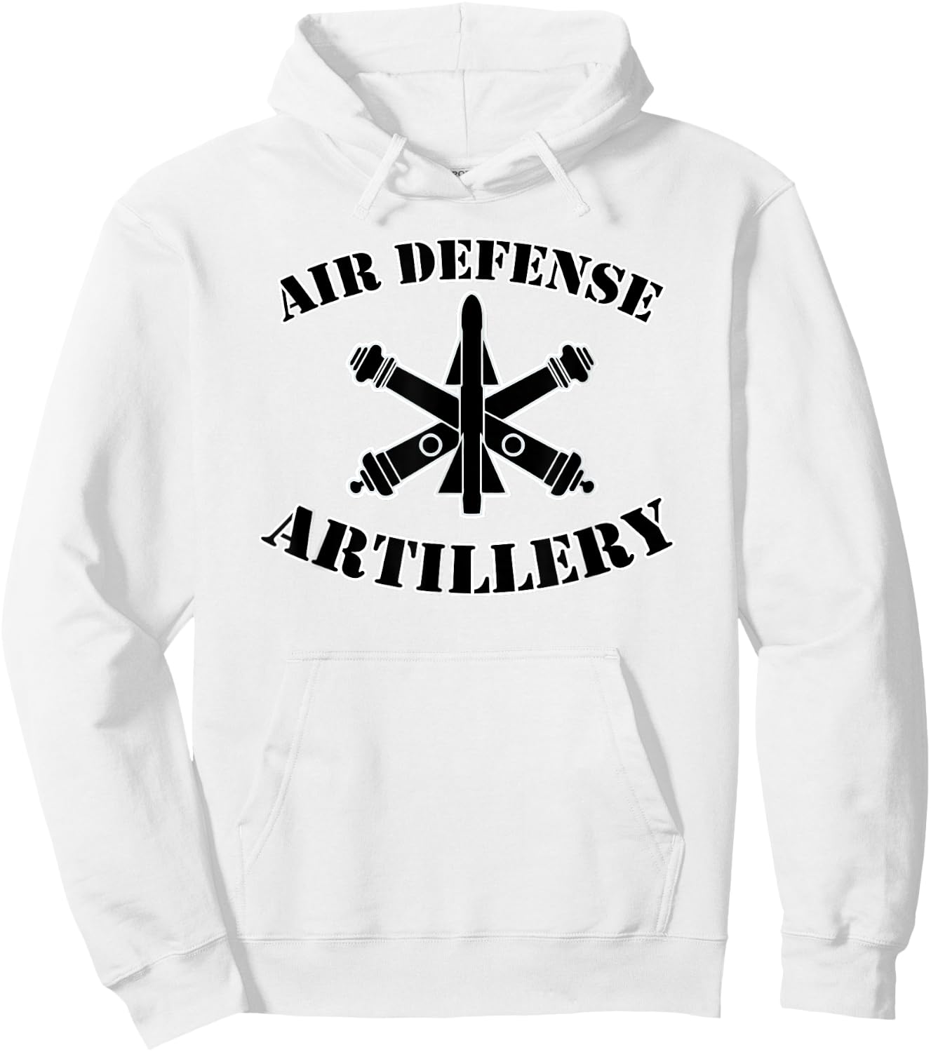 Army Air Defense Artillery Insignia Badge - Dark Hoodie - Hoodie | White