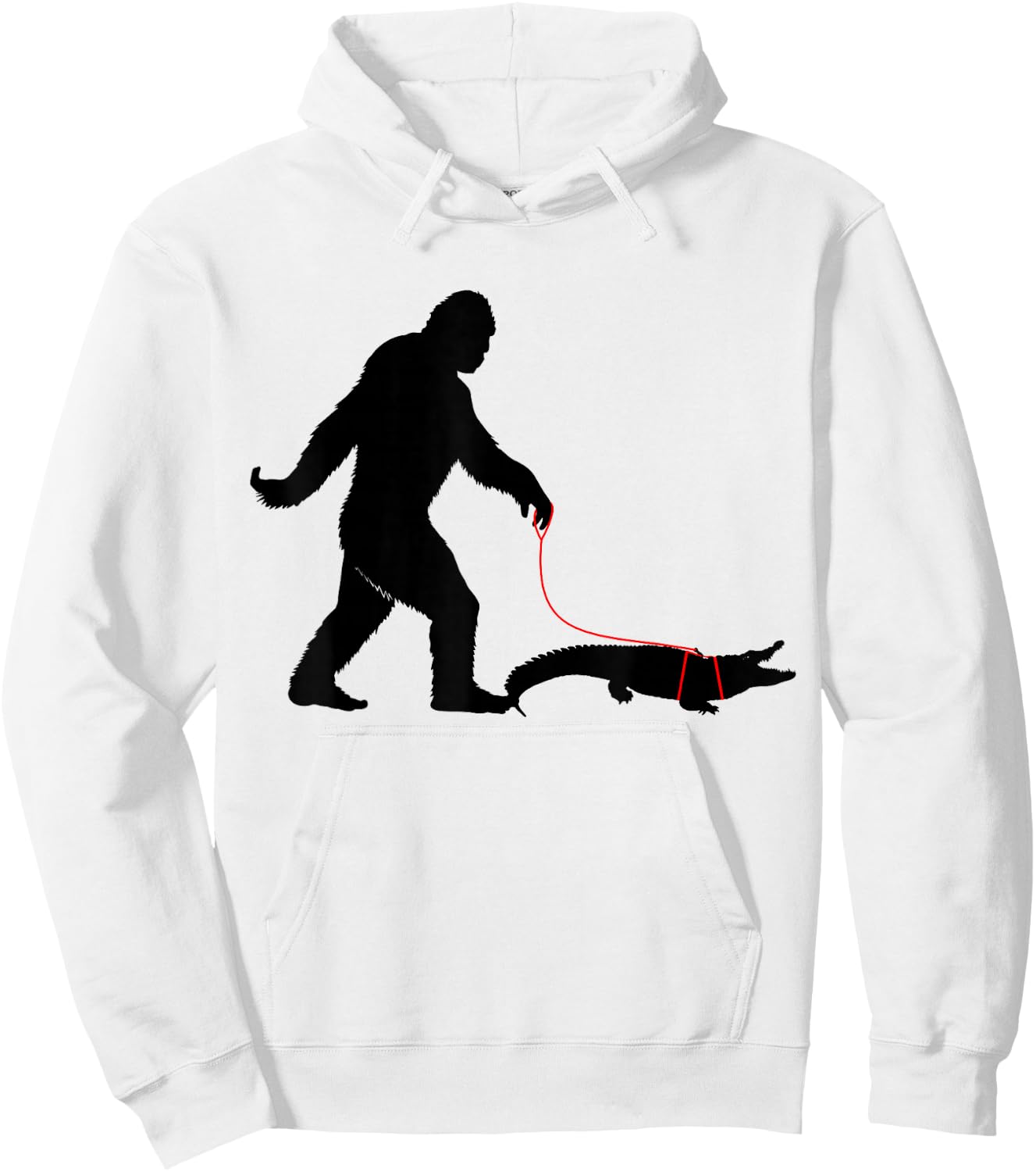 Bigfoot Walking A Crocodile Funny Alligator Animal Lovers Hoodie - Hoodie | White