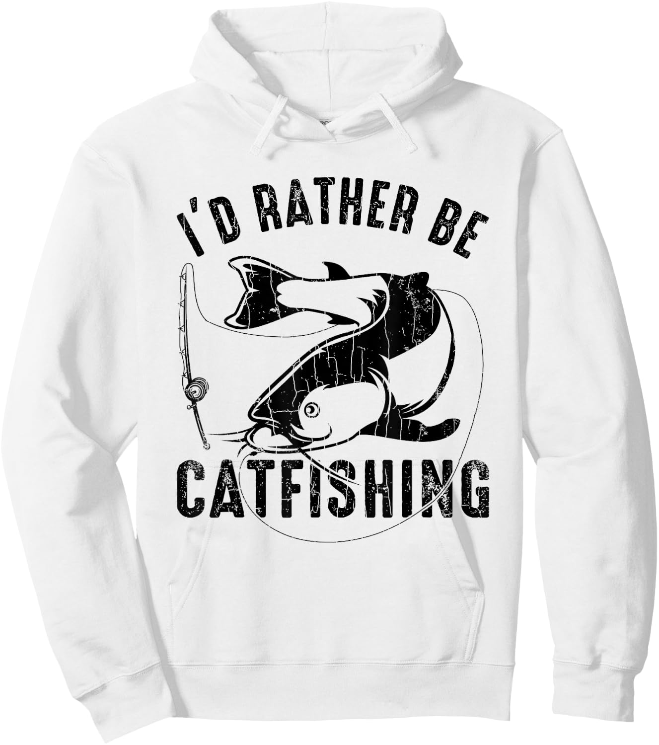I'd Rather Be Catfishing Fun Fishing Lover Catfisher Graphic Hoodie - Hoodie | White