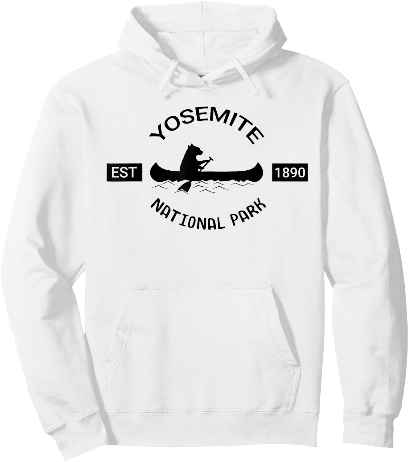 California Yosemite Bear Canoe Silhouette National Parks Hoodie - Hoodie | White