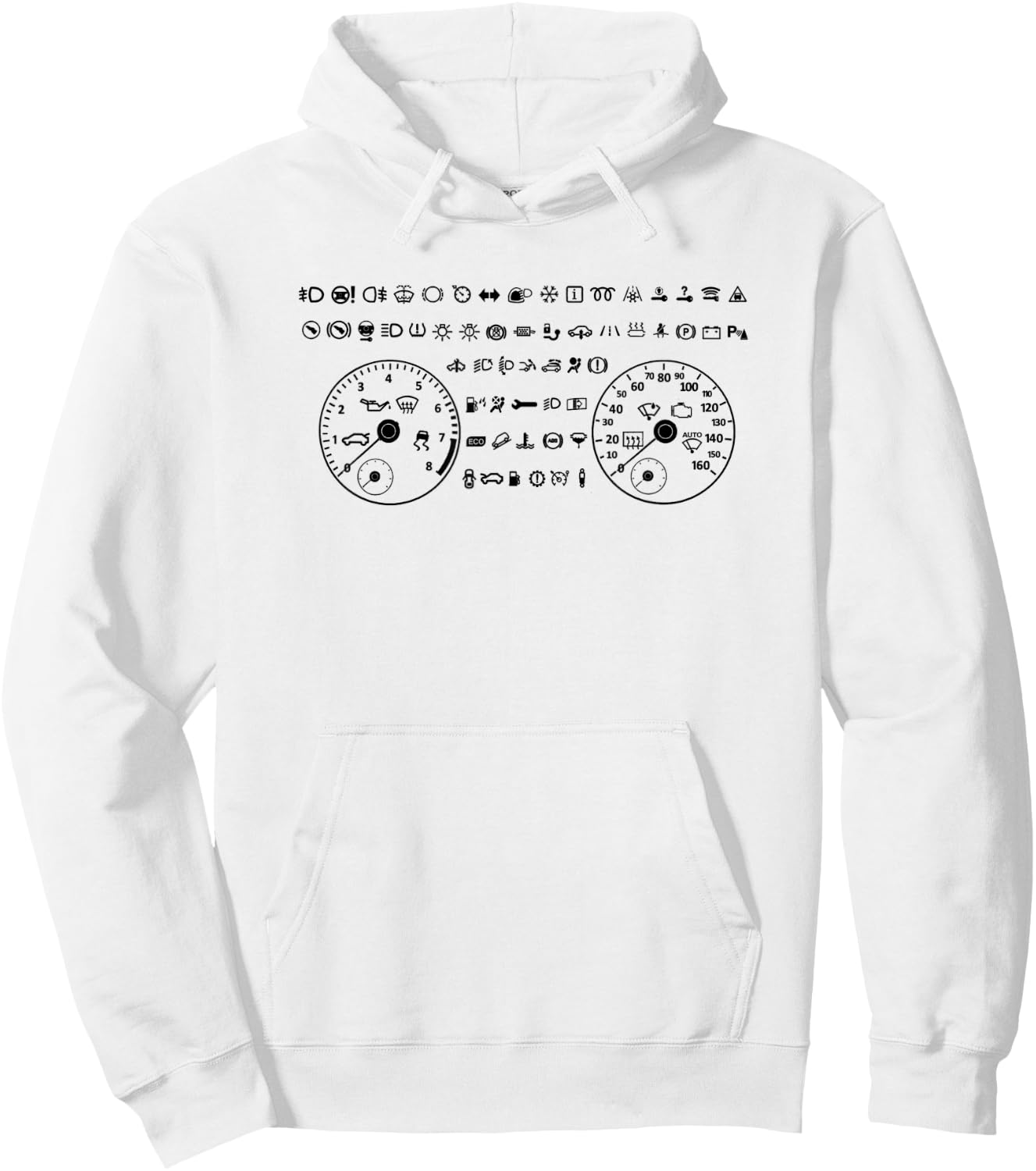 Dashboard Indicator Lights Hoodie - Hoodie | White