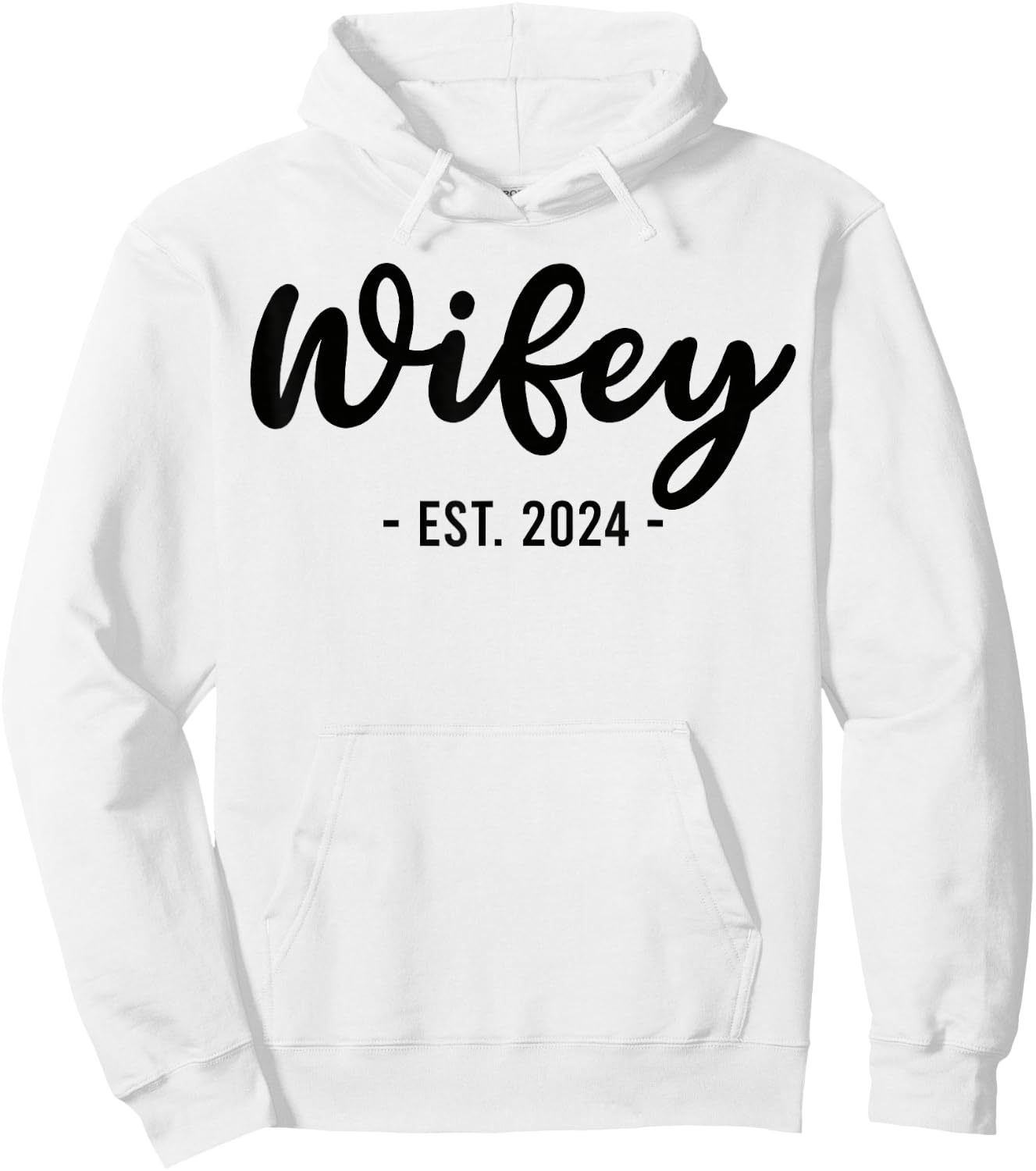 Wife Est 2024 Just Married Honeymoon Husband Wedding Couple Hoodie - Hoodie | White