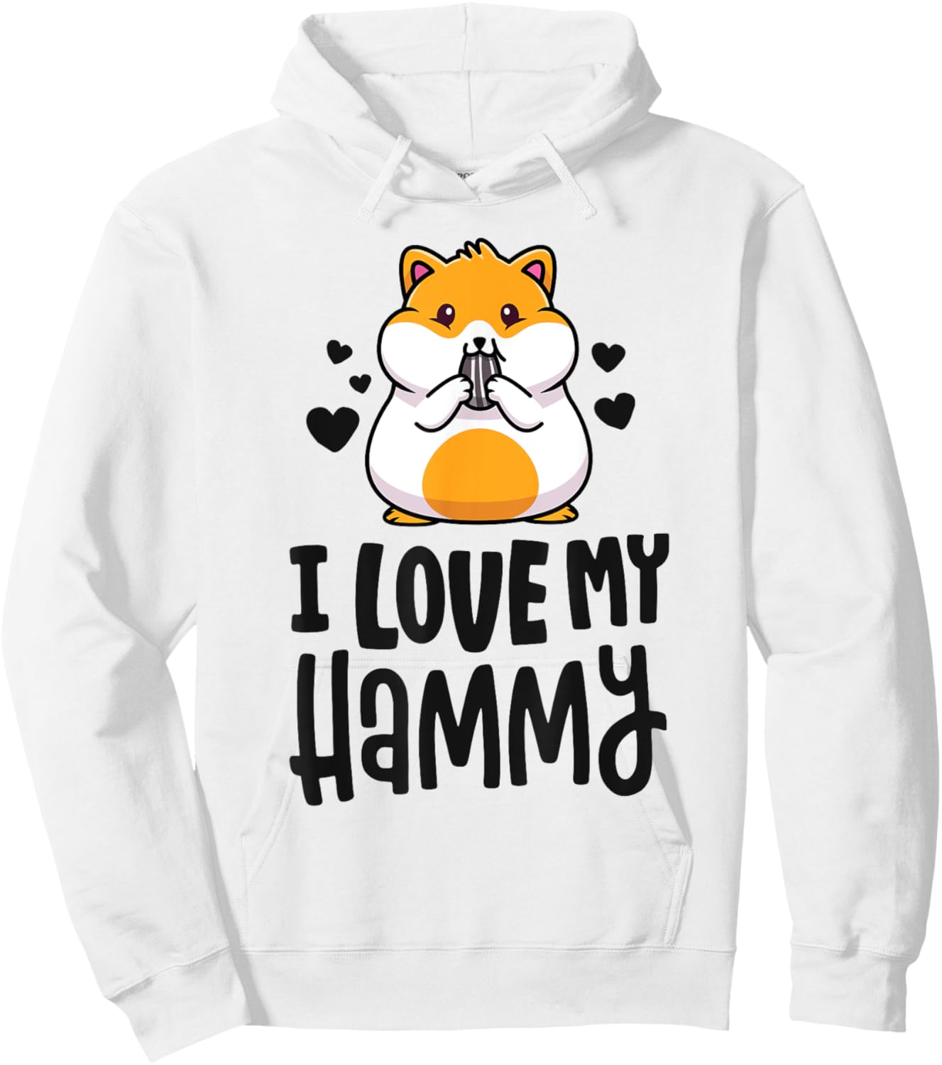 I Love My Hammy Shirt Cute Hamster Kawaii Shirt Kids Gift Hoodie - Hoodie | White