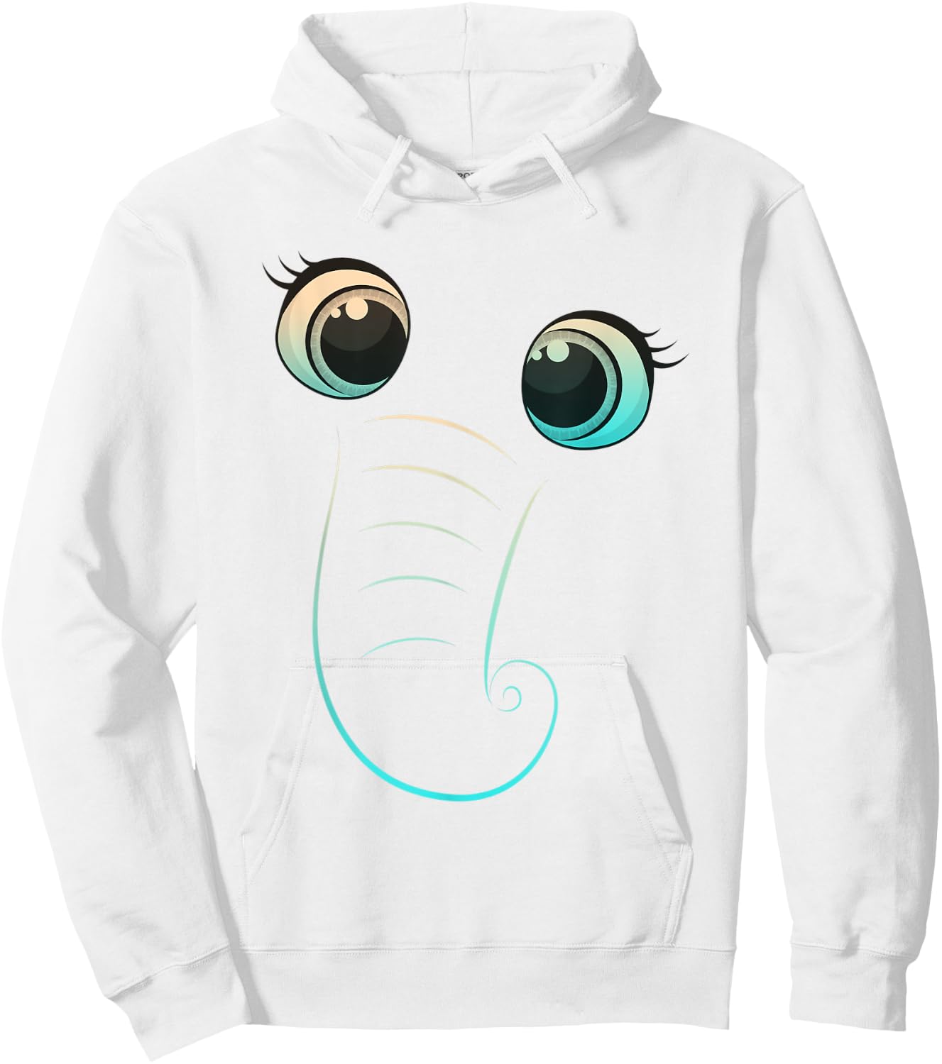 Halloween Costume Animal Cute Elephant Face Kids Eyes Snout Hoodie - Hoodie | White
