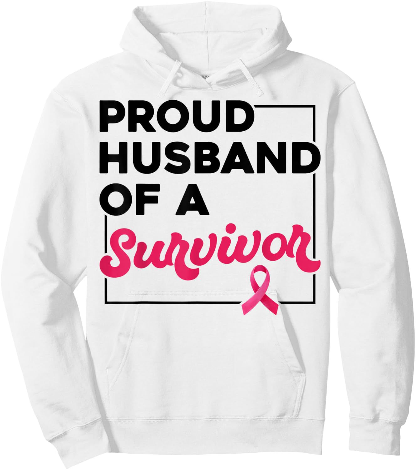 Proud Husband Of Survivor Breast Cancer Awareness Christmas Hoodie - Hoodie | White