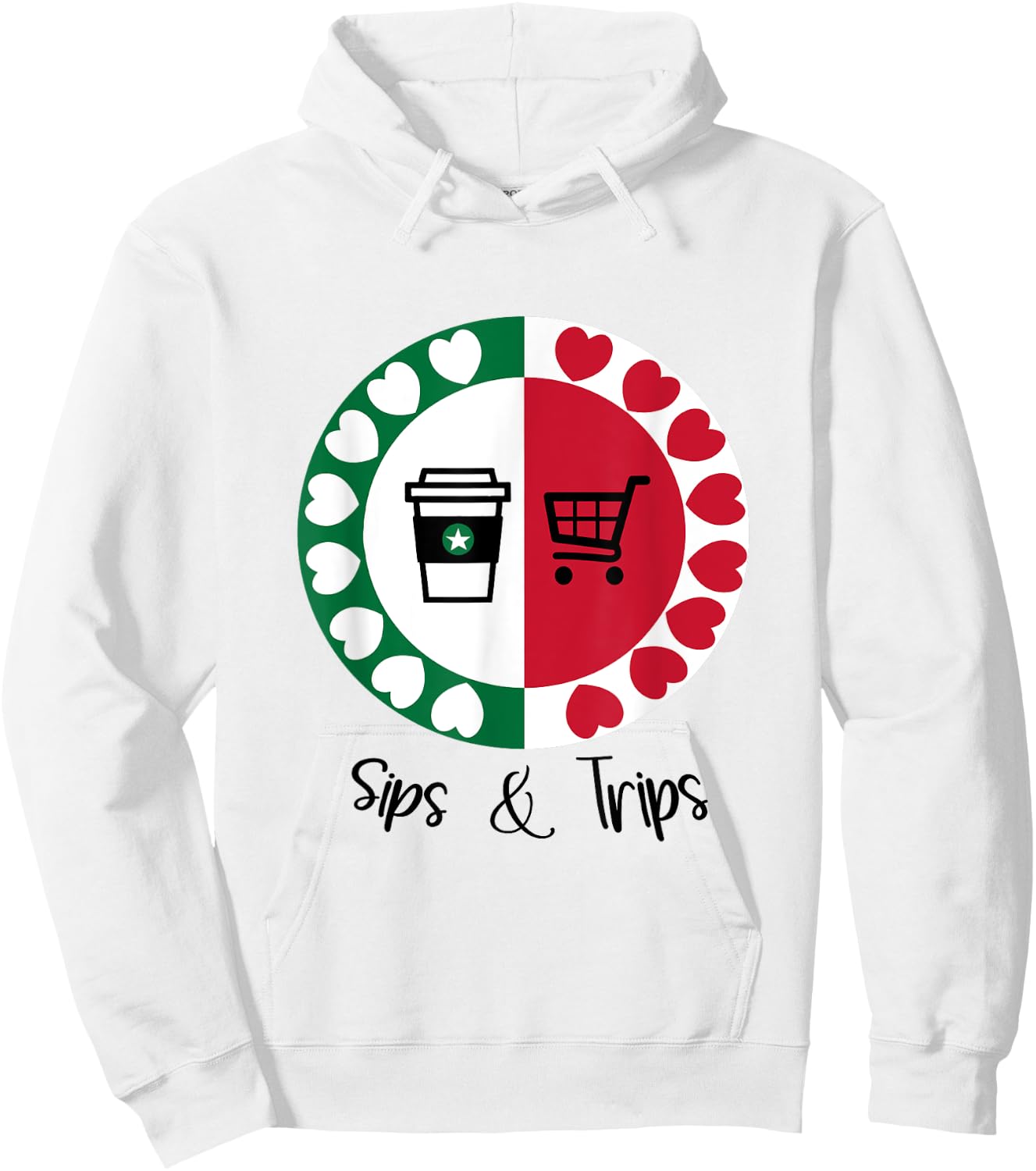 Coffee Sips and Shopping Trips Hoodie - Hoodie | White