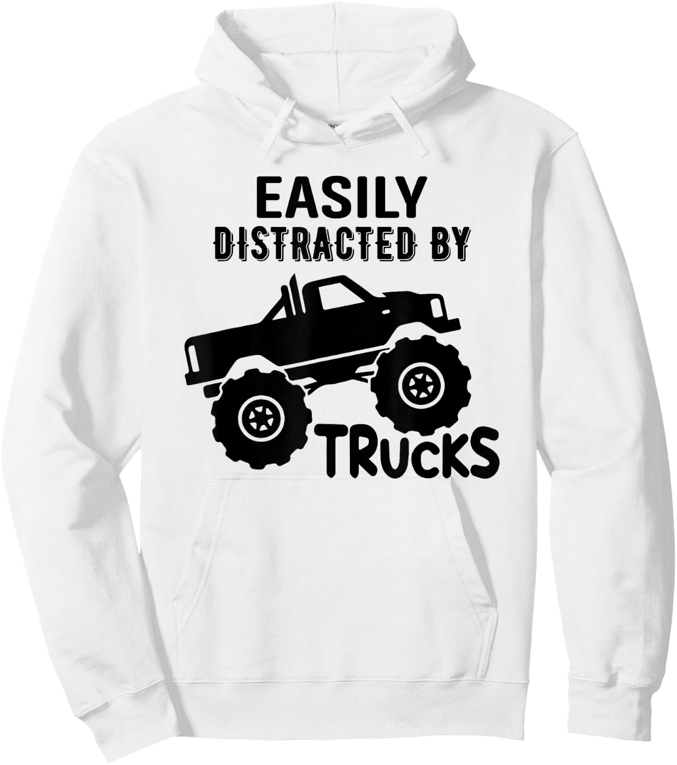 Easily Distracted By Trucks Truck Lover Boy Vintage Hoodie - Hoodie | White